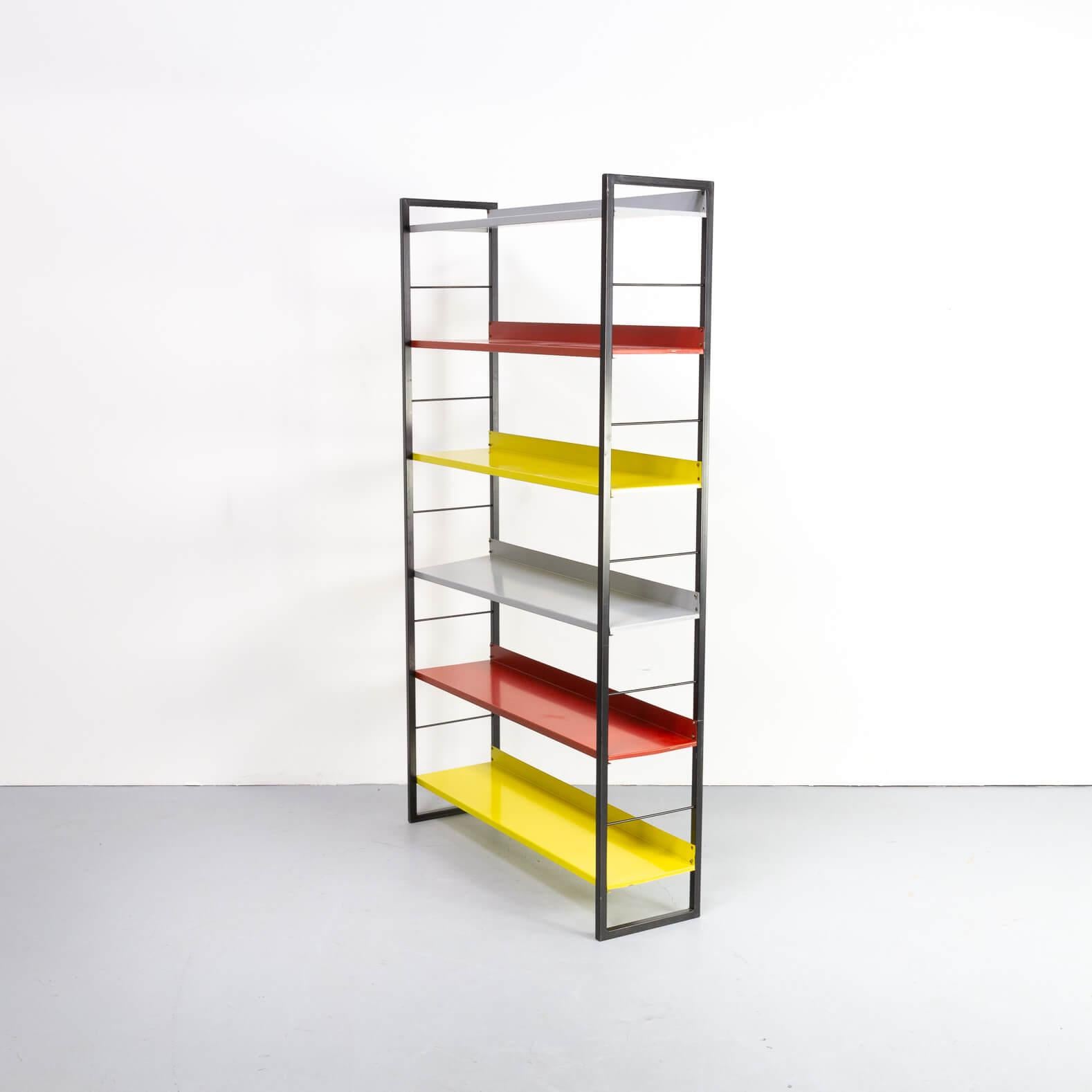 A. D. Dekker: The designer is best known for a series of colorful, adjustable shelving units produced by Dutch brand Tomado.
The colorful shelves of Dekker’s design, which call to mind the primary colors of Gerrit Rietveld’s red and blue chair