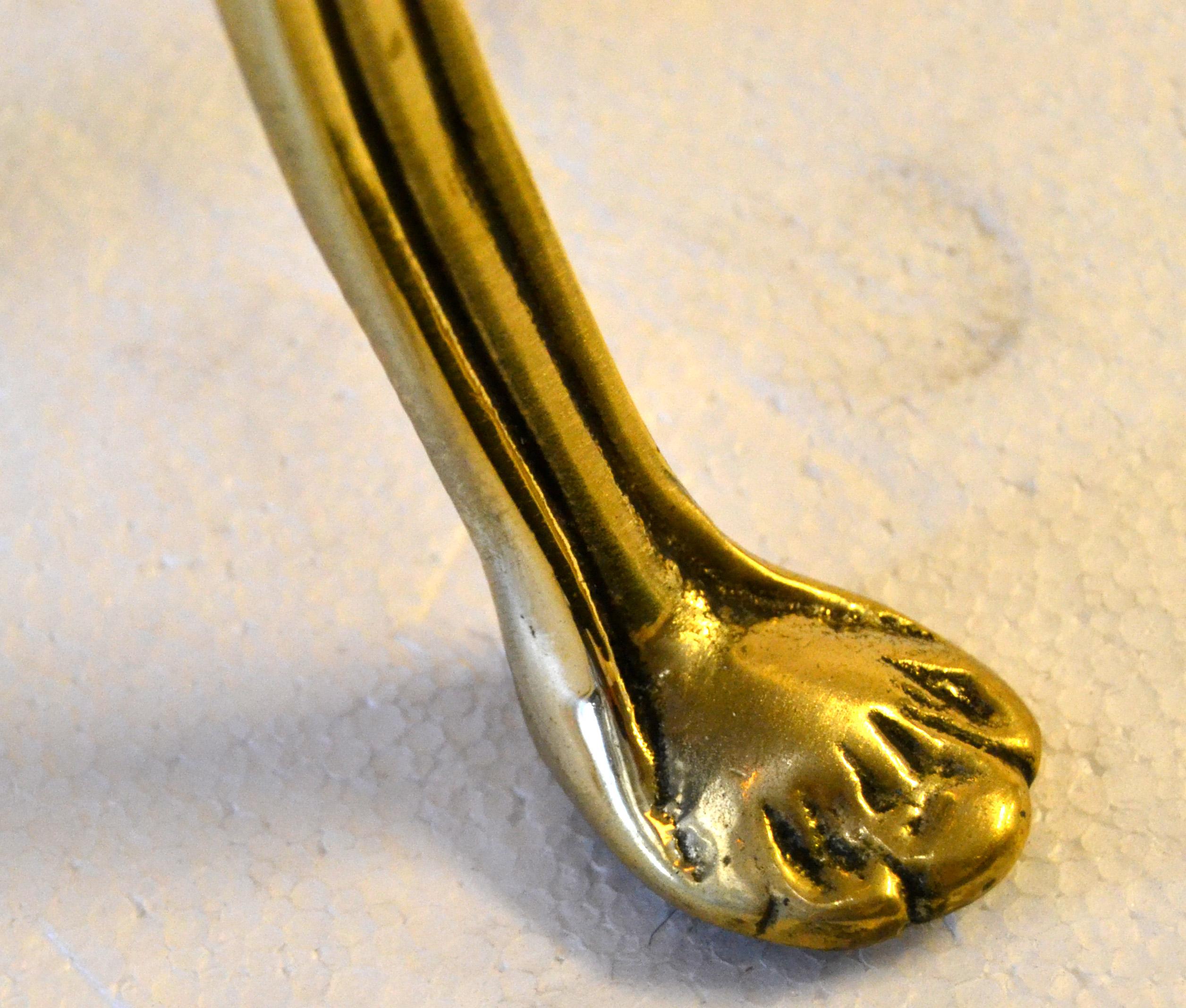 50s American Neoclassical Heavy Bronze Bouclé Sitz Hocker Claw Feet X Stretchers im Angebot 6