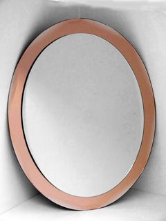1950s Antonio Lupi Luxor Cristal Art Mirror in Rose / Copper