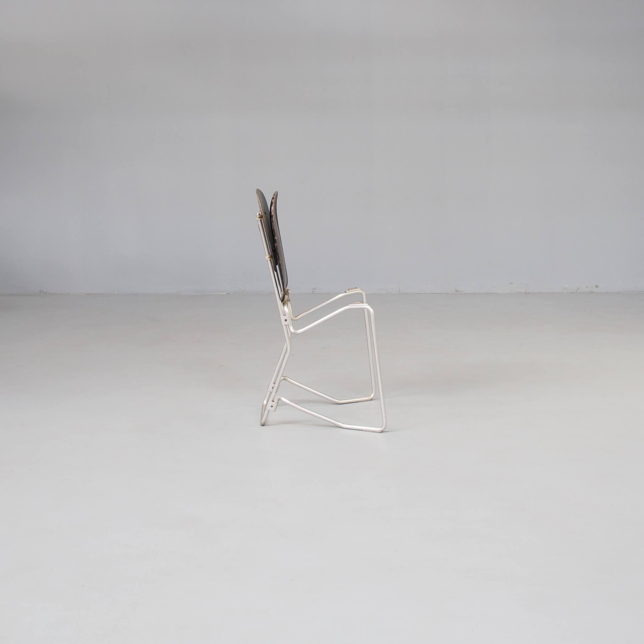 50s Armin Wirth ‘aluflex’ folding chair for Ph. Zieringer KG set/8 3