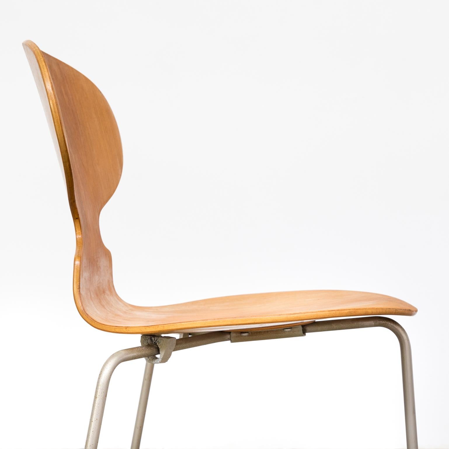 Arne Jacobsen Plywood Original ‘Model 3100 Ant’ Chair for Fritz Hanzen, Set of 4 For Sale 10