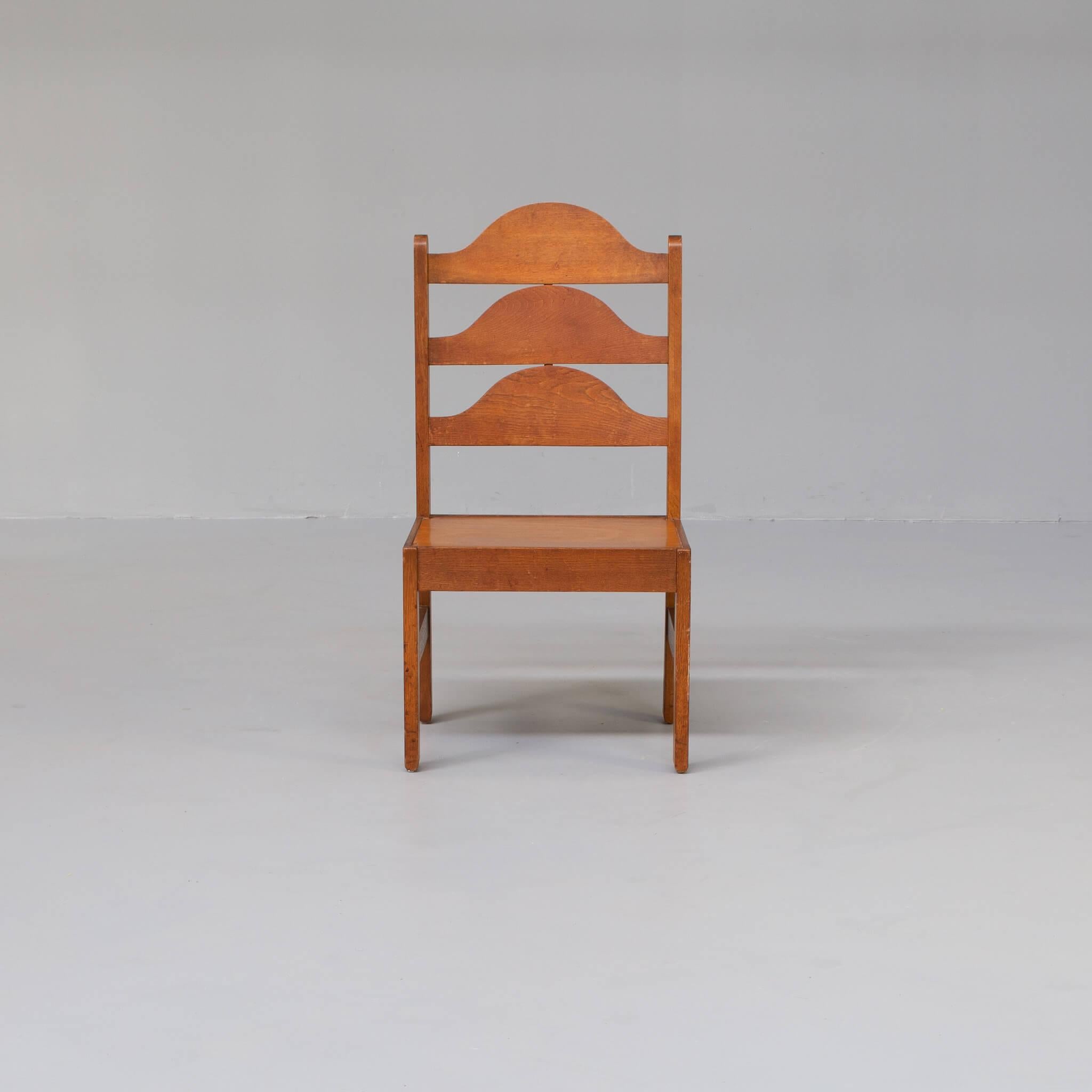Dutch 50s, Art Deco Side Chair Oak For Sale