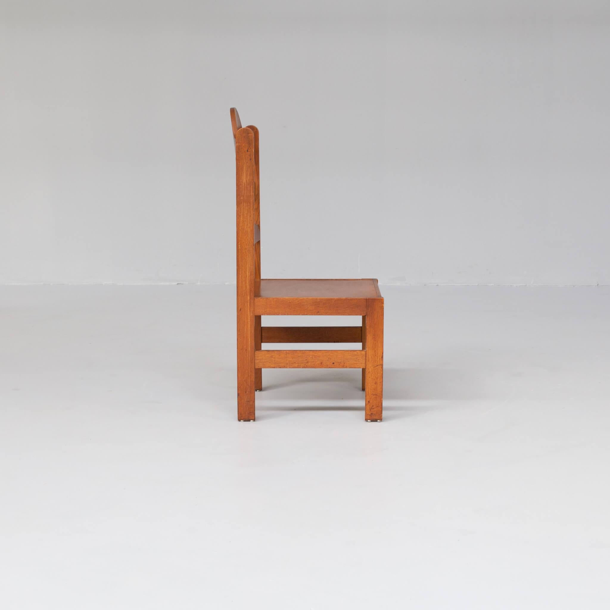 20th Century 50s, Art Deco Side Chair Oak For Sale
