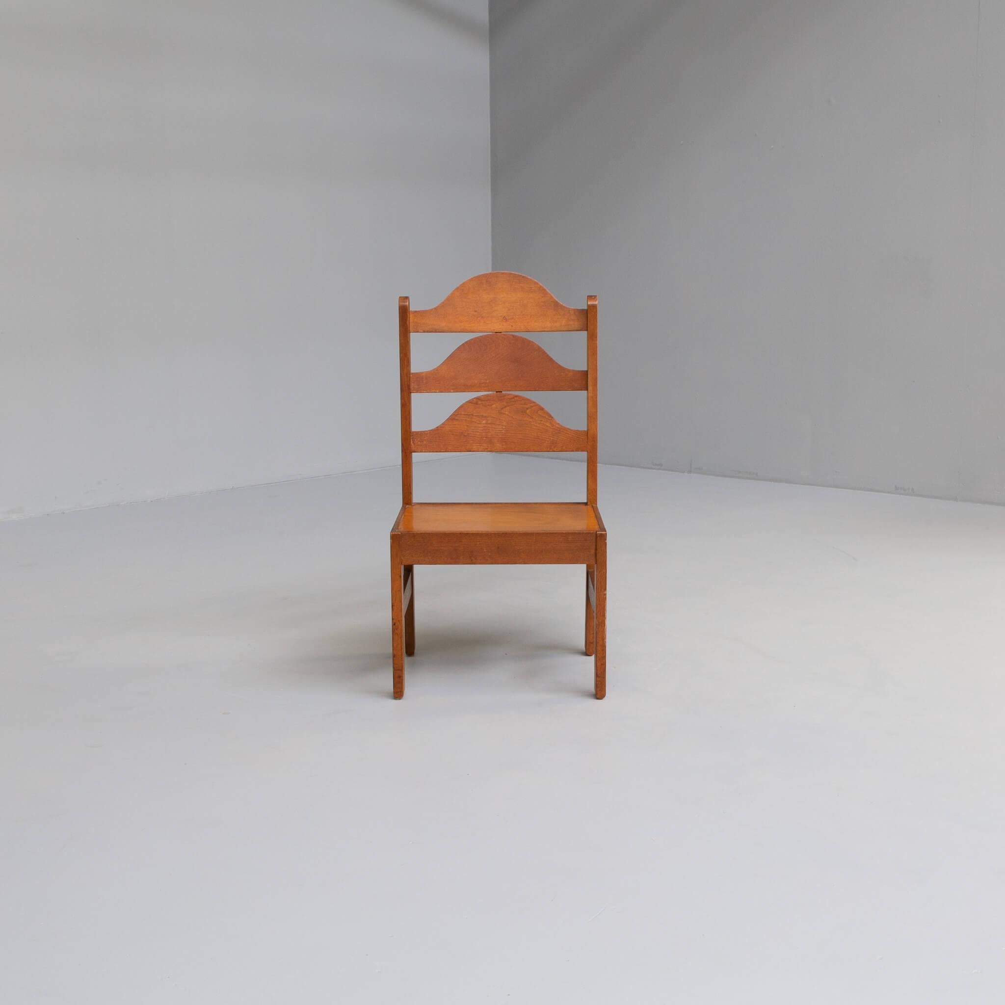 50s, Art Deco Side Chair Oak For Sale 2