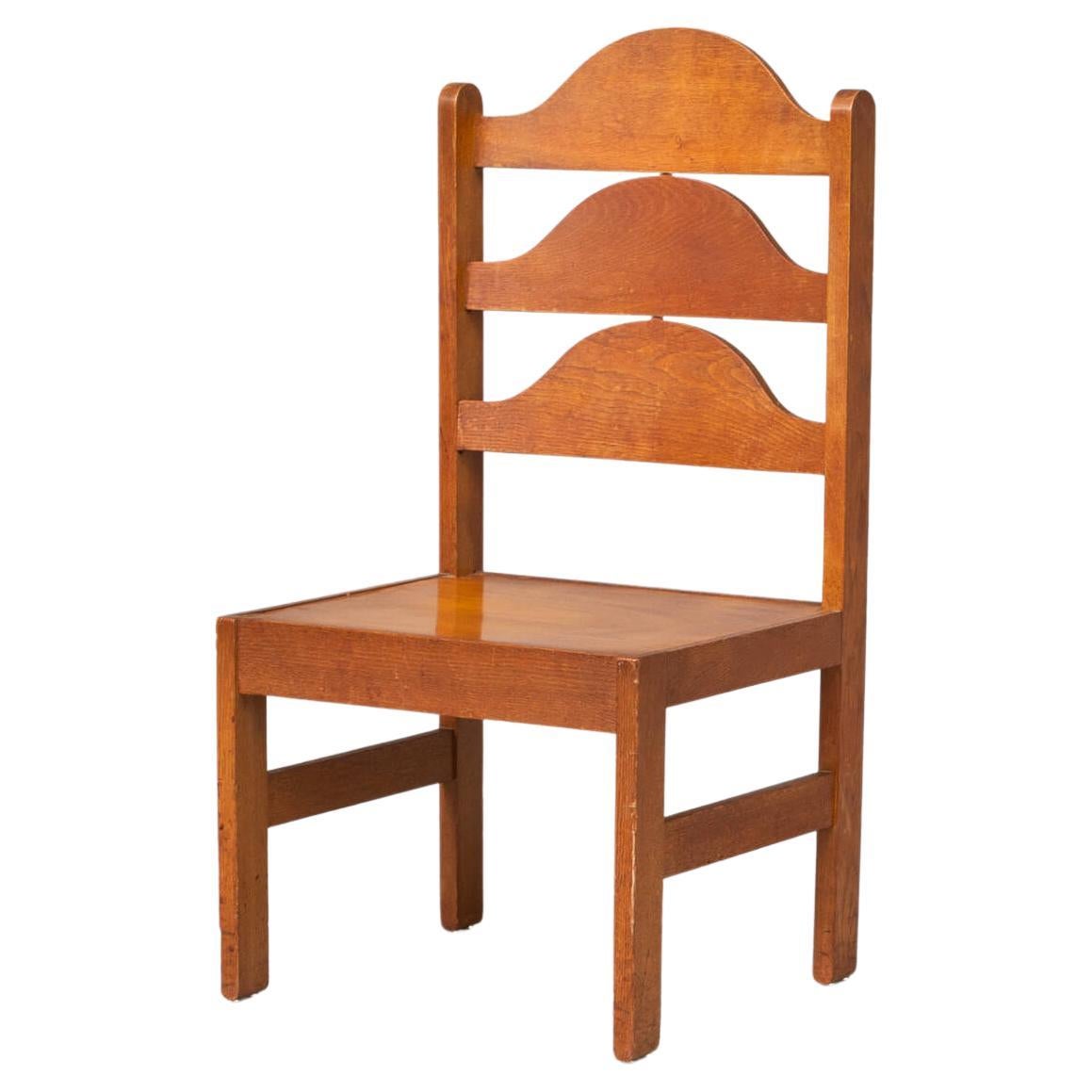 50s, Art Deco Side Chair Oak For Sale