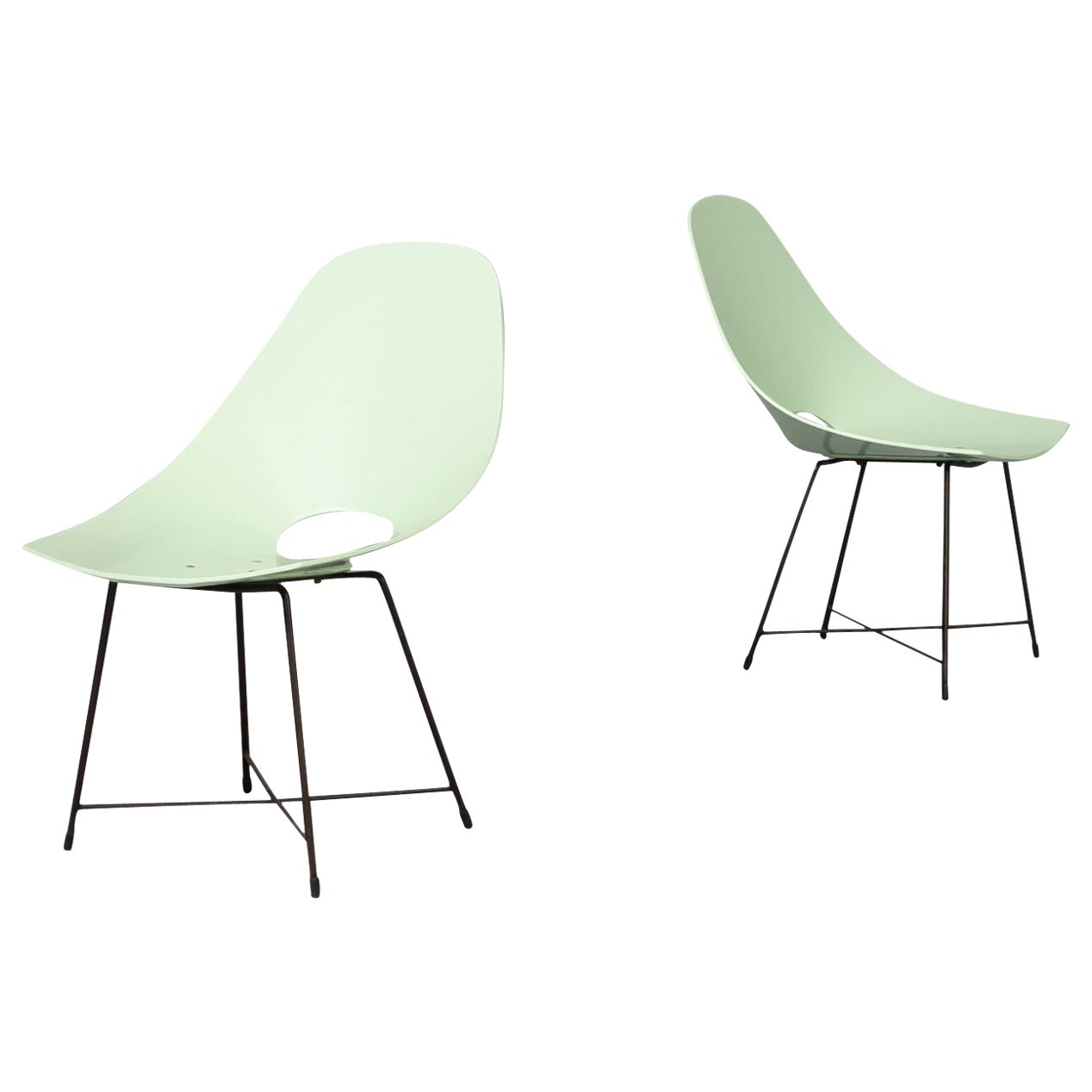 50s Augusto Bozzi Chairs for Saporiti Set/2 For Sale