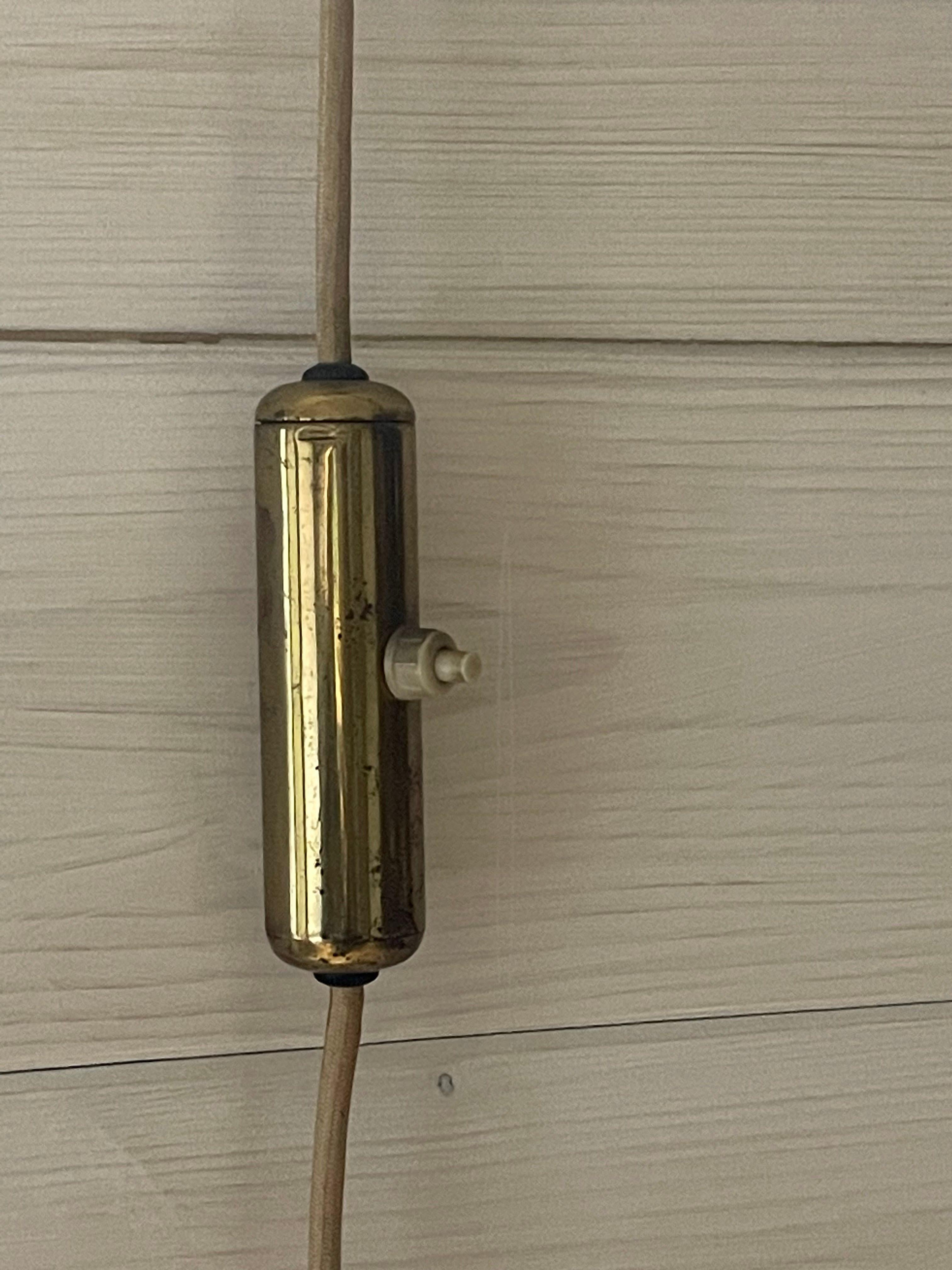 Mid-20th Century 50s Brass Wall Lamp with Extensible Pantograph