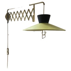 50s Brass Wall Lamp with Extensible Pantograph
