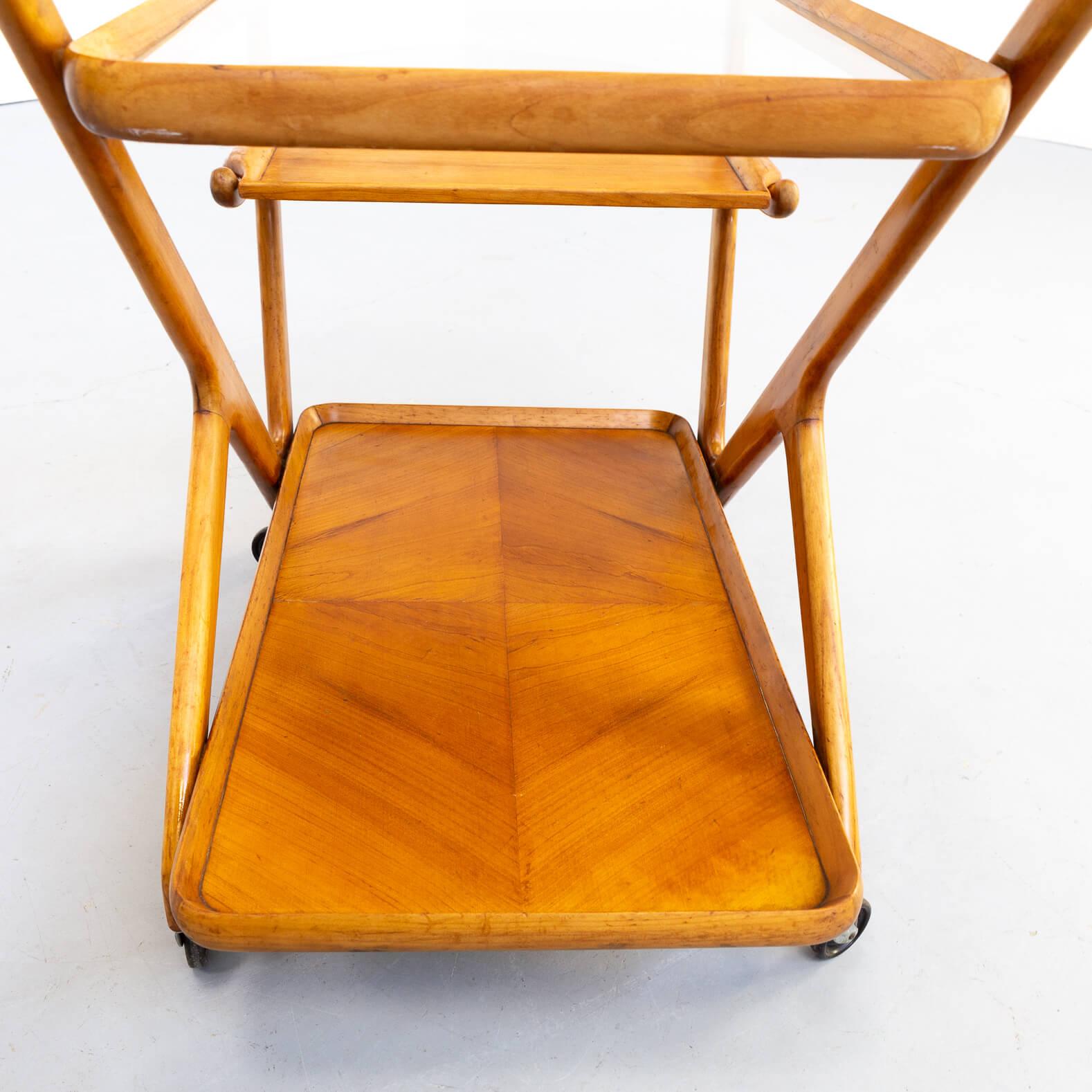 1950s Cesare Lacca Ceder Wood Thee Trolley for Cassina For Sale 5