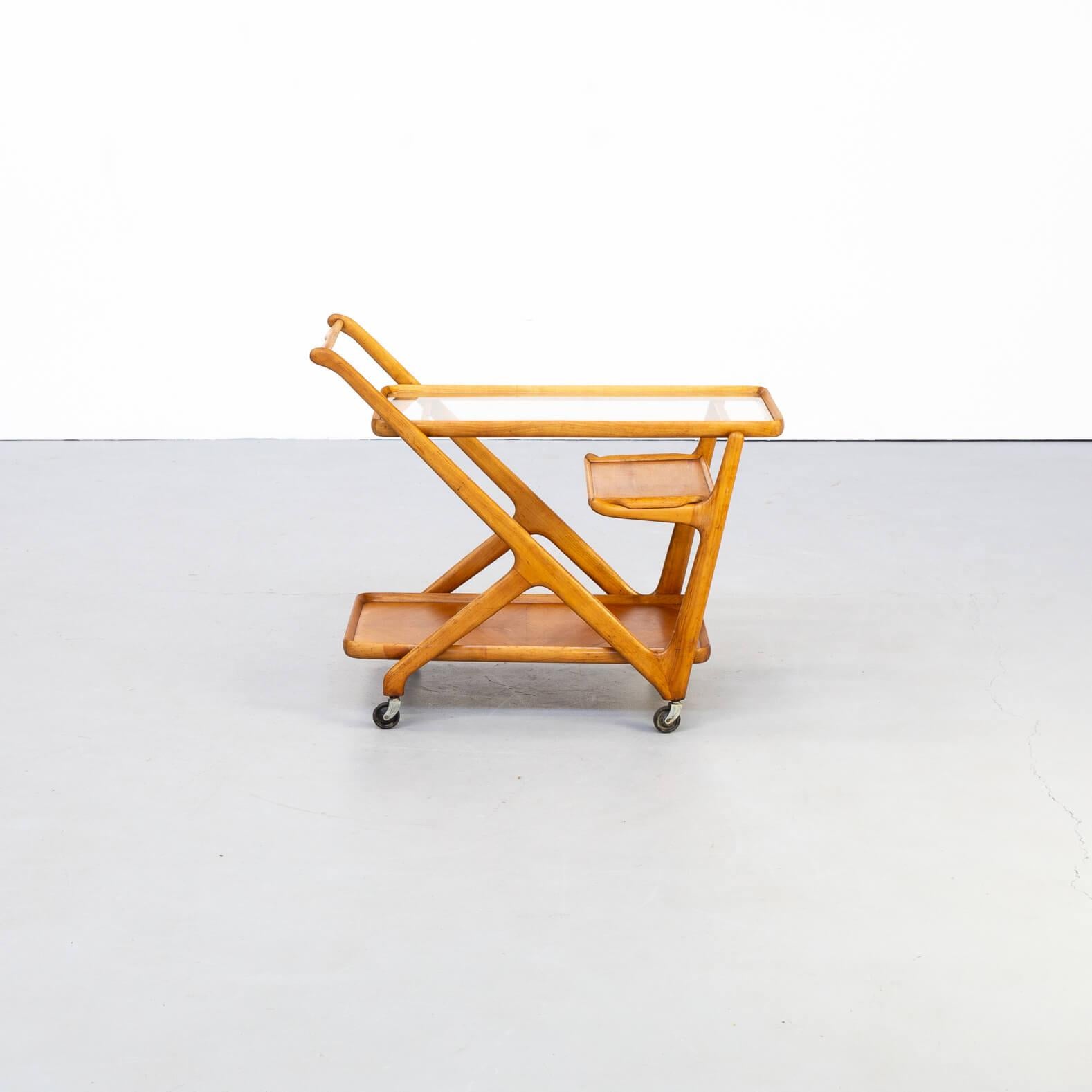 20th Century 1950s Cesare Lacca Ceder Wood Thee Trolley for Cassina For Sale