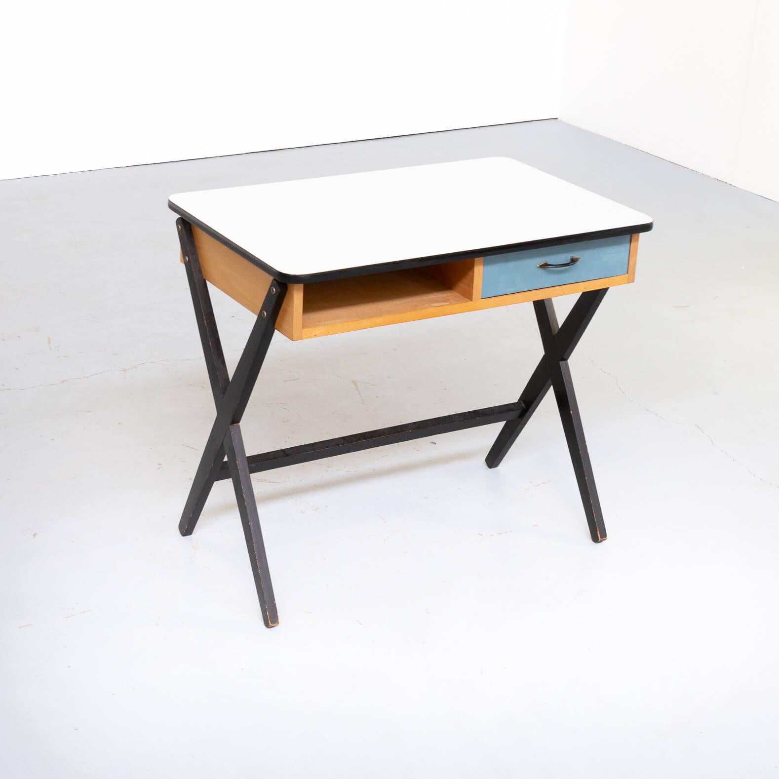 Dutch 50s Coen de Vries Wooden Writing Desk for Devo For Sale