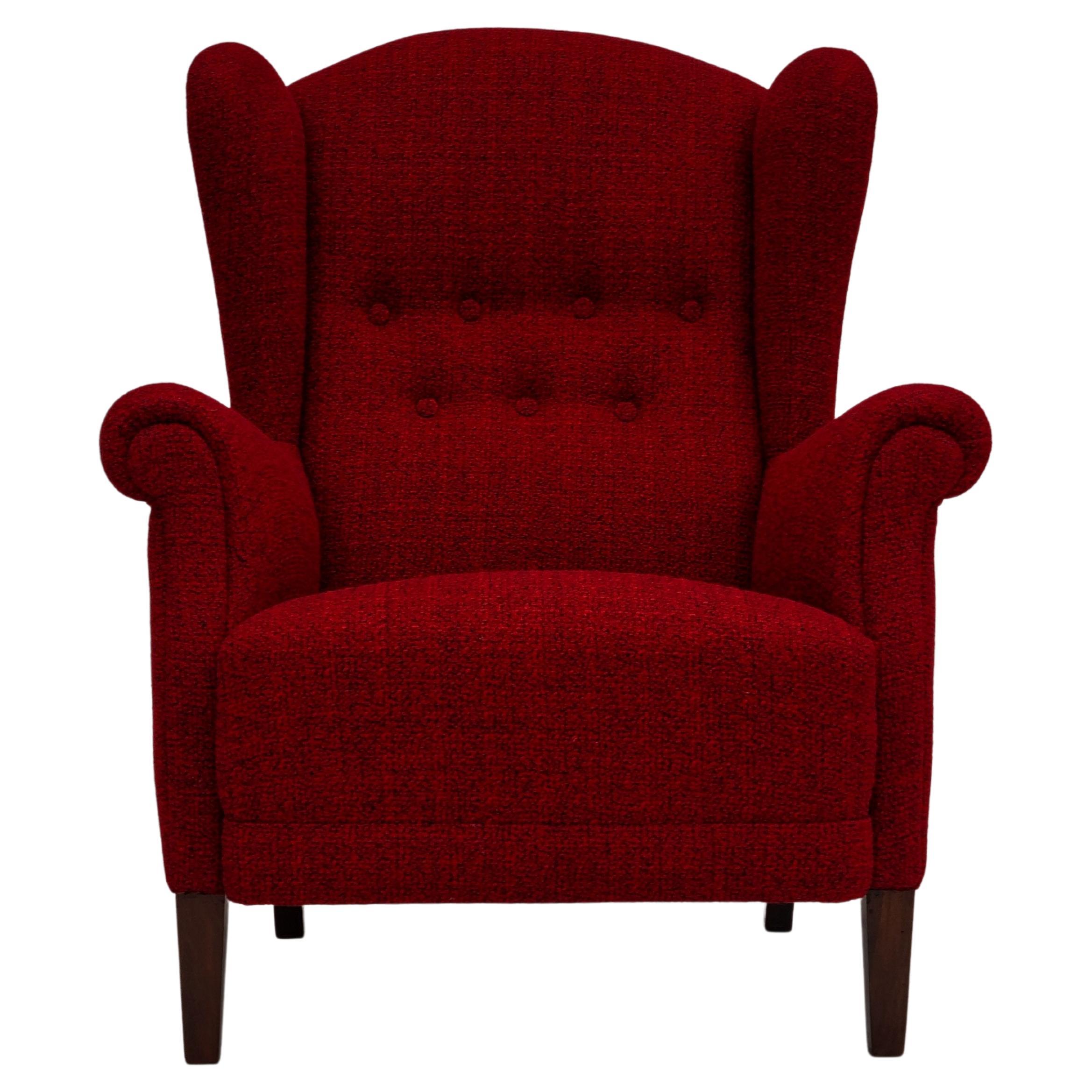 Anni '50, Design danese, Sedia completamente ristrutturata, Mobili in lana