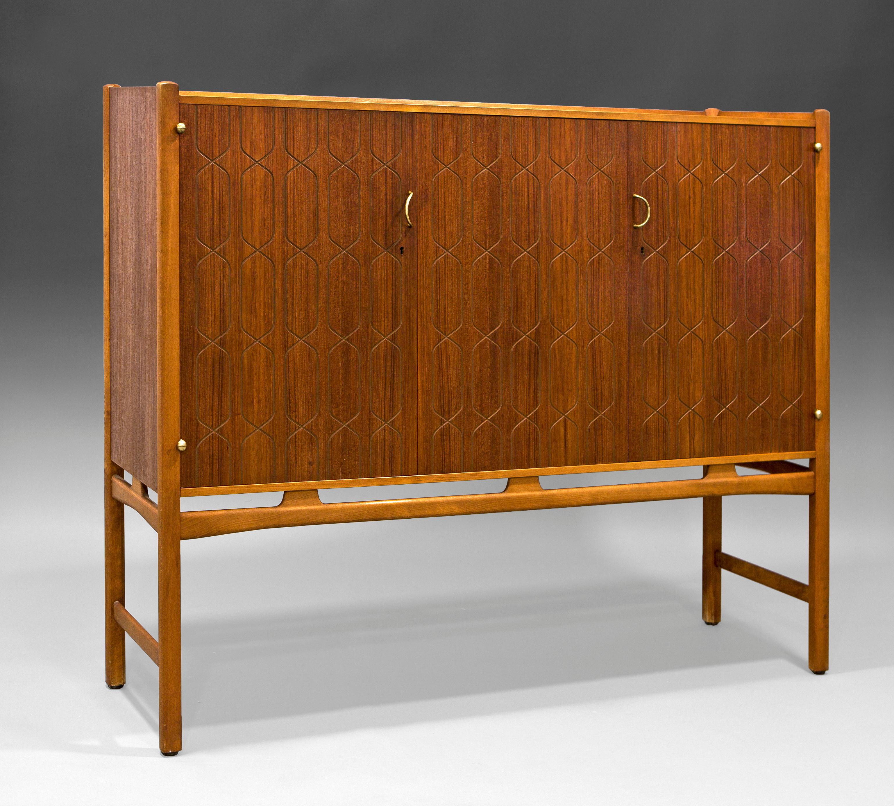 Mid-Century Modern 50's David Rosen 'Napoli' Cabinet in Teak and Beech for Nordiska Kompaniet