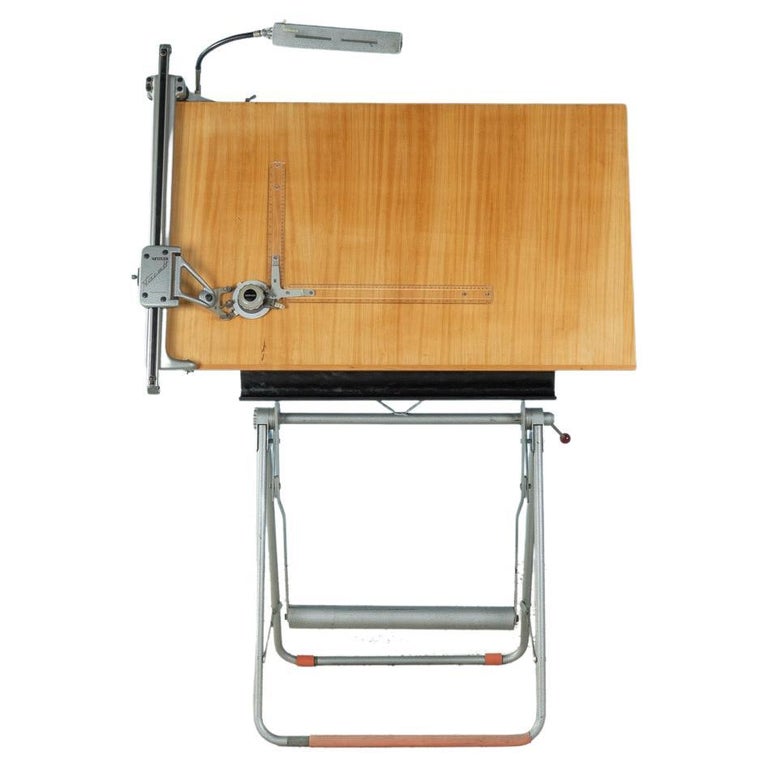 50s drawing table by Nestler adjustable height at 1stDibs