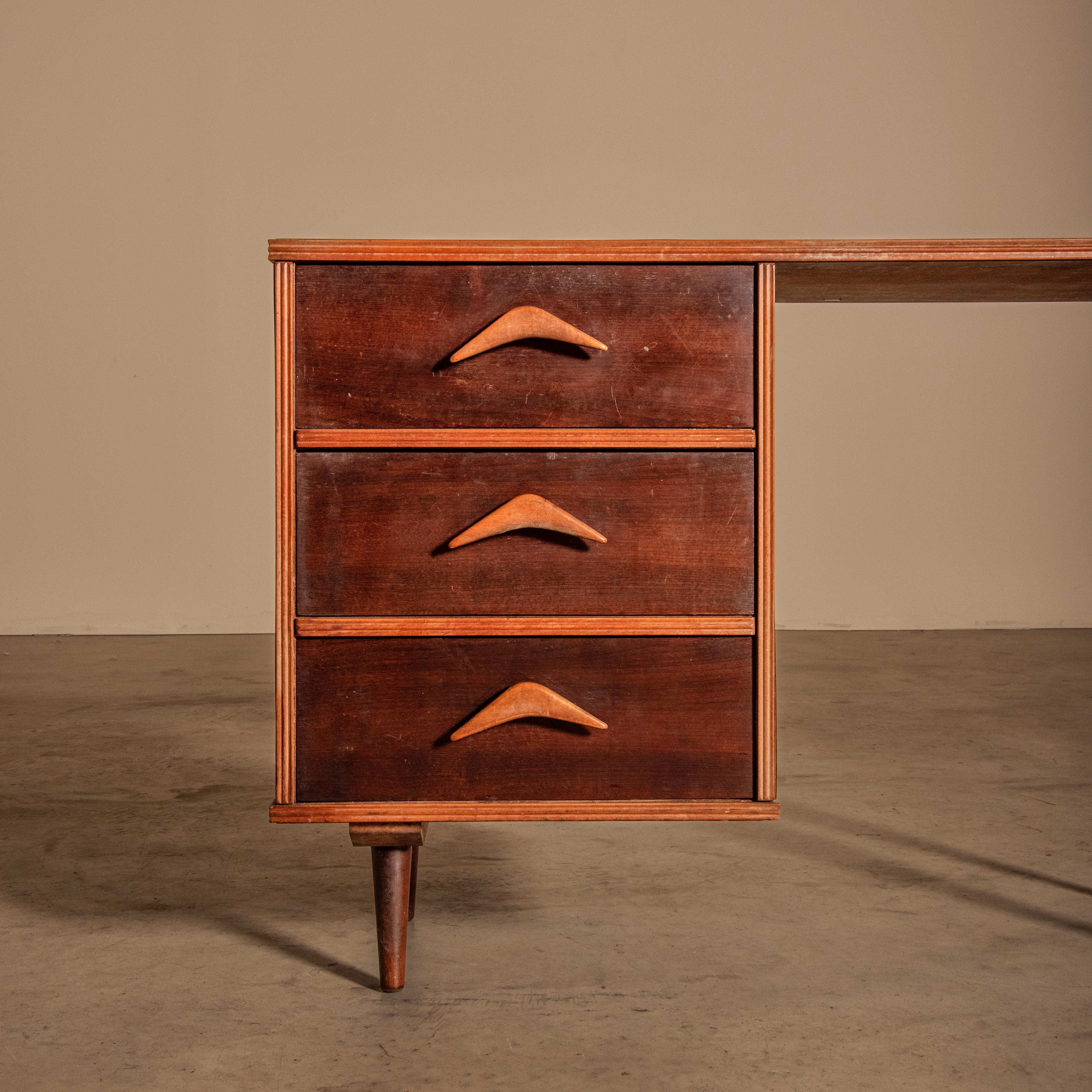 Wood 50's Dressing table with drawers, Móveis Cimo, Brazilian Mid-Century Design For Sale