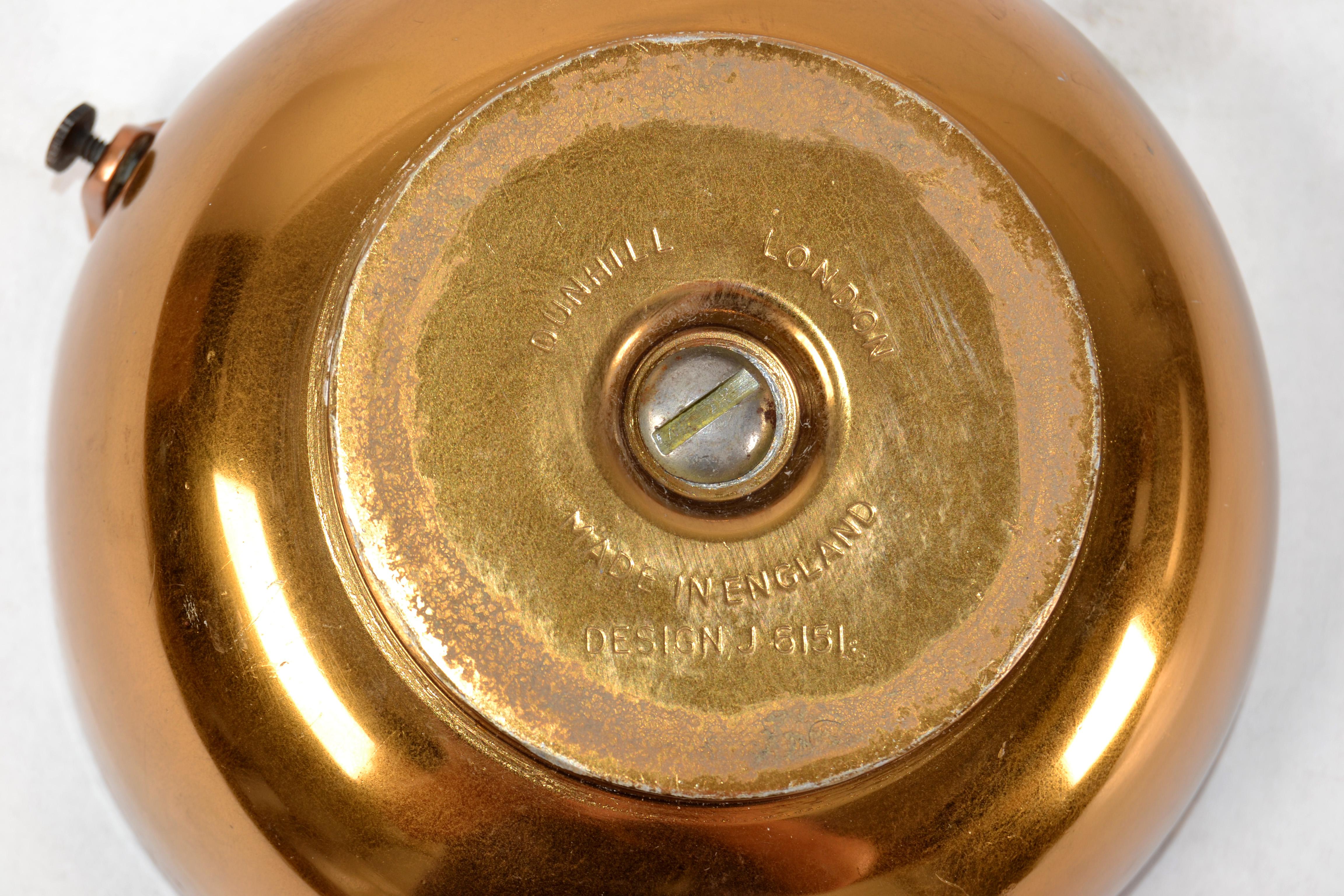 Posacenere per sigari in ottone con placca d'oro Dunhill degli anni '50 British Colonial England Collectial in vendita 2