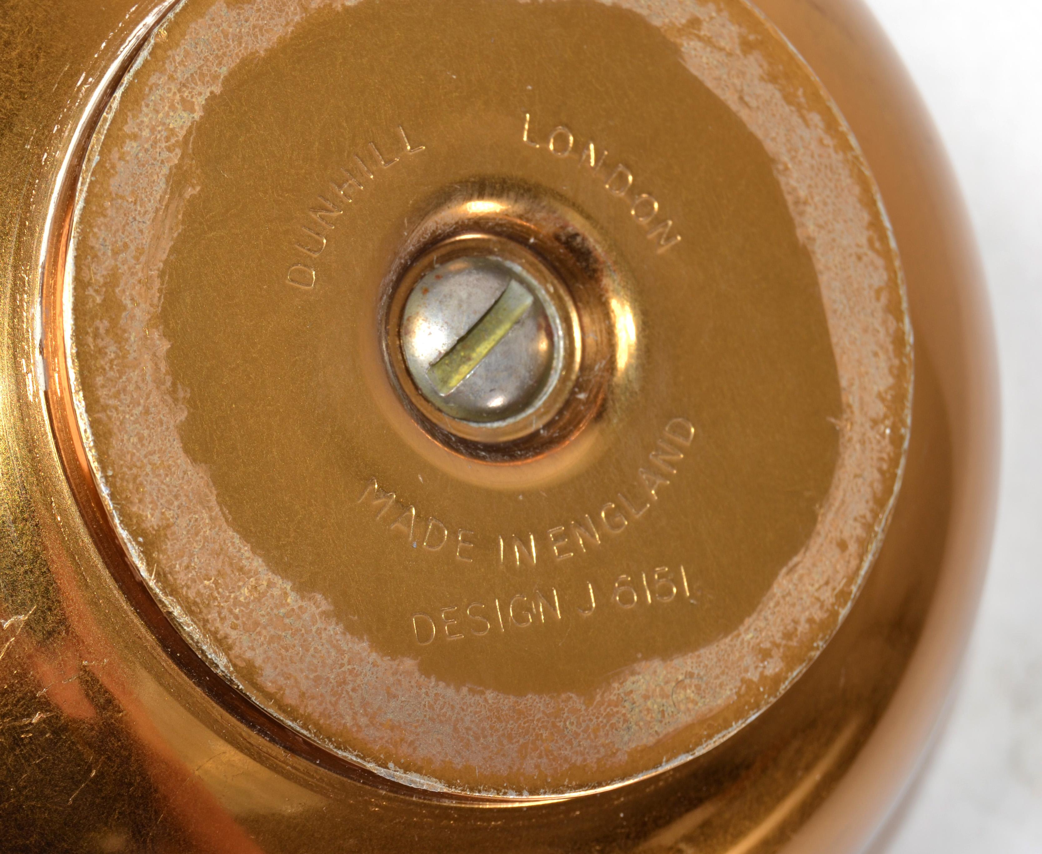 Posacenere per sigari in ottone con placca d'oro Dunhill degli anni '50 British Colonial England Collectial in vendita 3