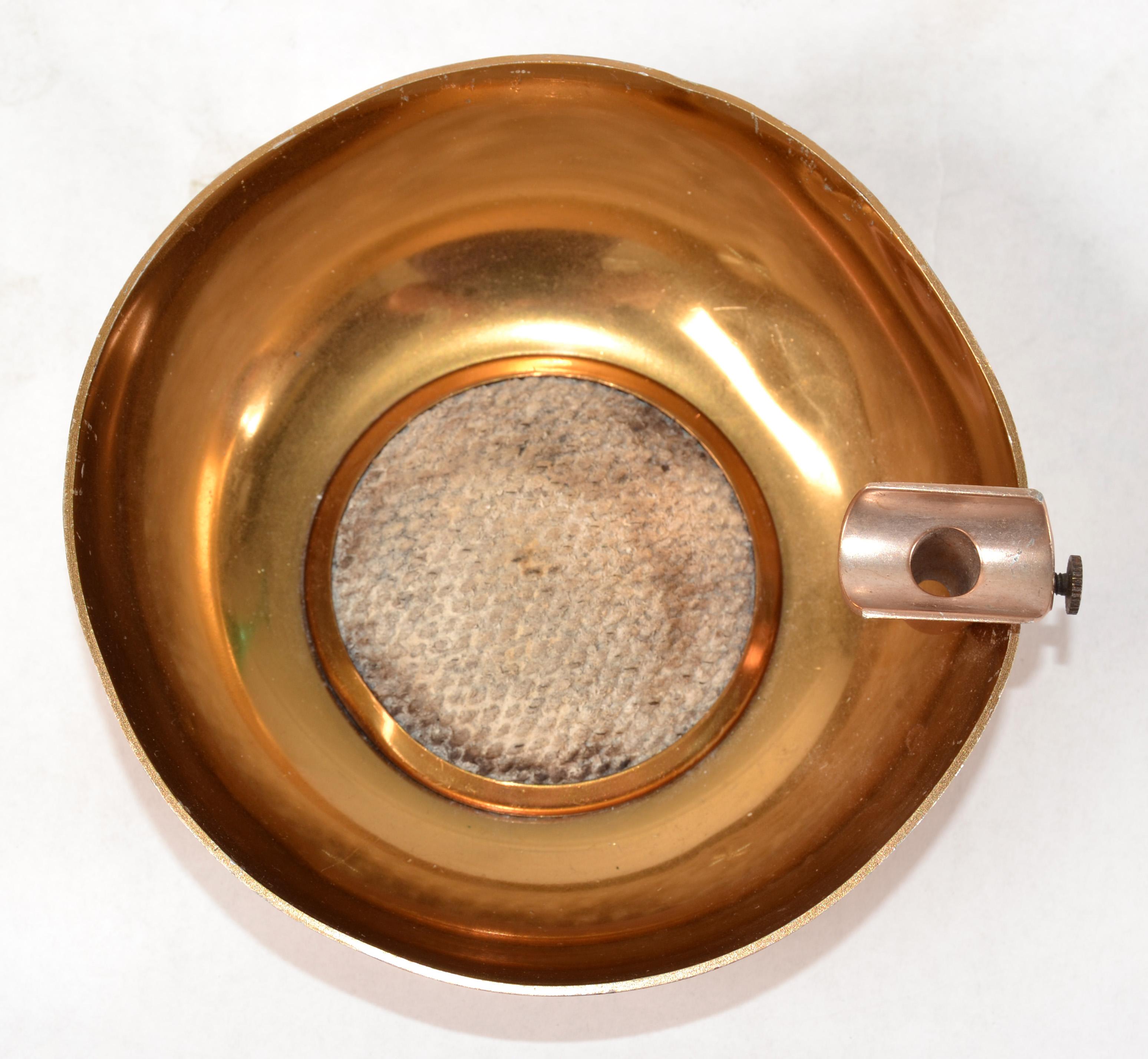 Placcato oro Posacenere per sigari in ottone con placca d'oro Dunhill degli anni '50 British Colonial England Collectial in vendita