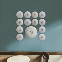 50's Dutch Ceramic Dessert & Cake Plate Set, 13 Pieces