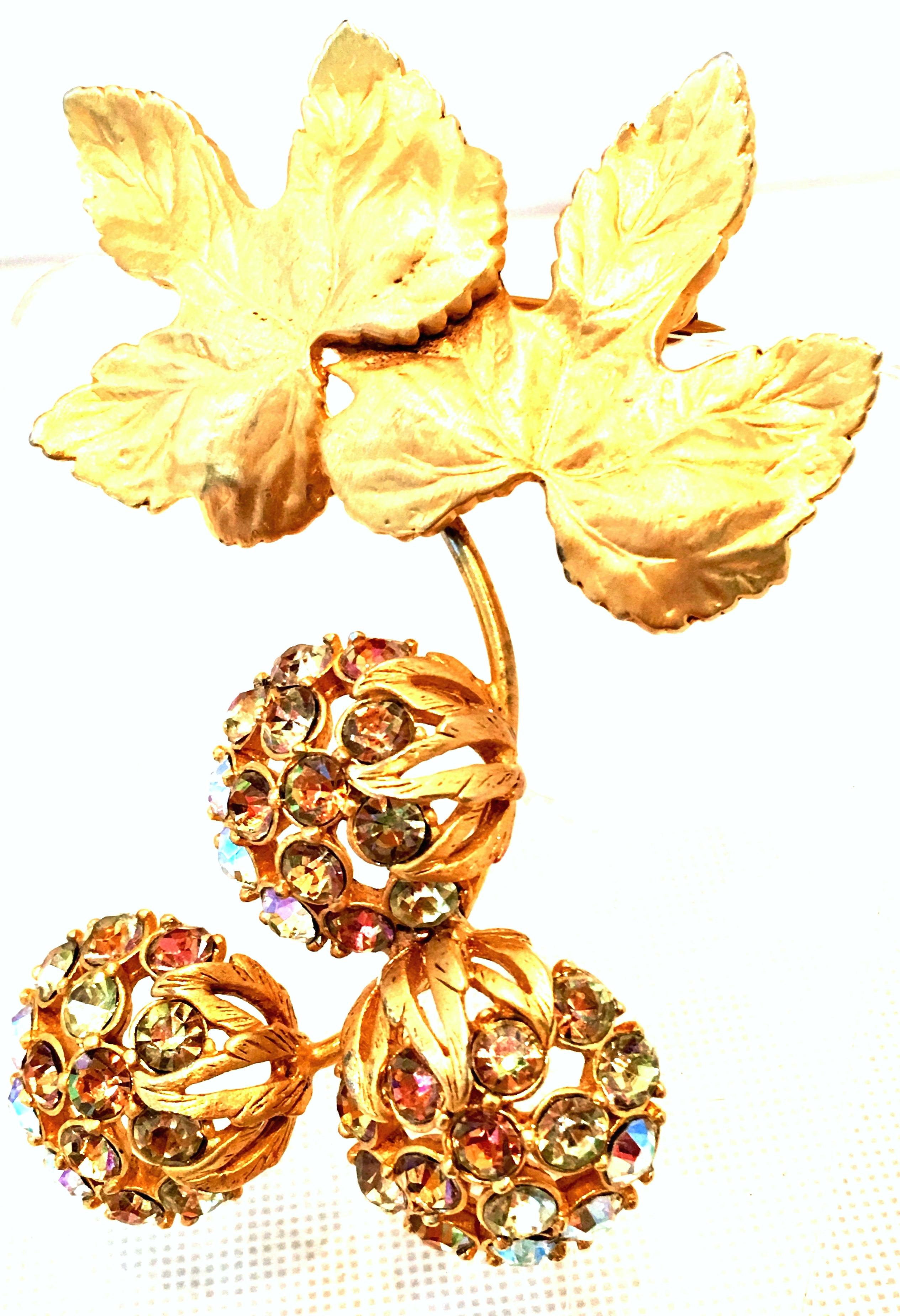 Women's 50'S Elsa Schiaparelli Gold & Swarovski Crystal 