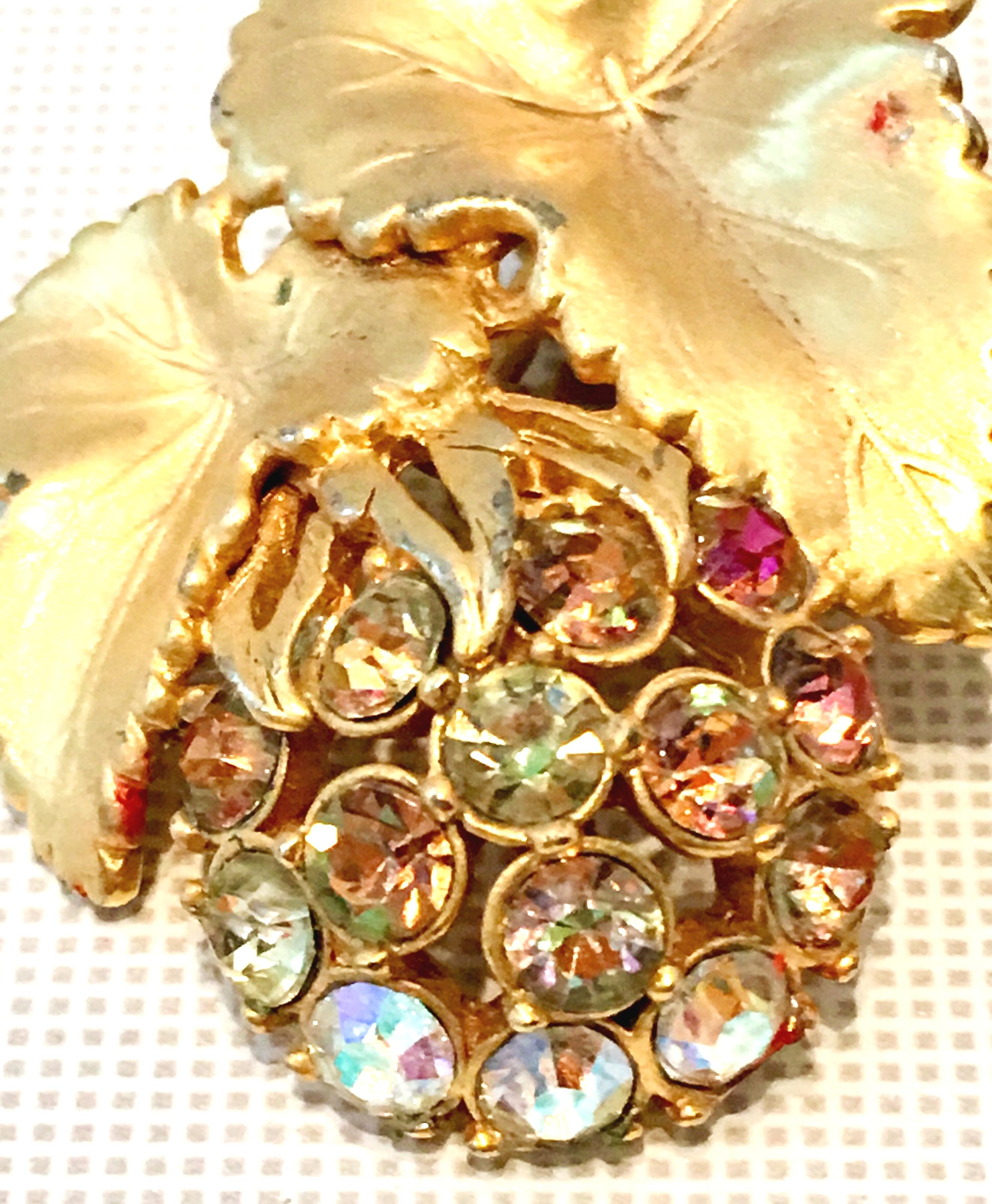 50'S Elsa Schiaparelli Gold & Swarovski Crystal 