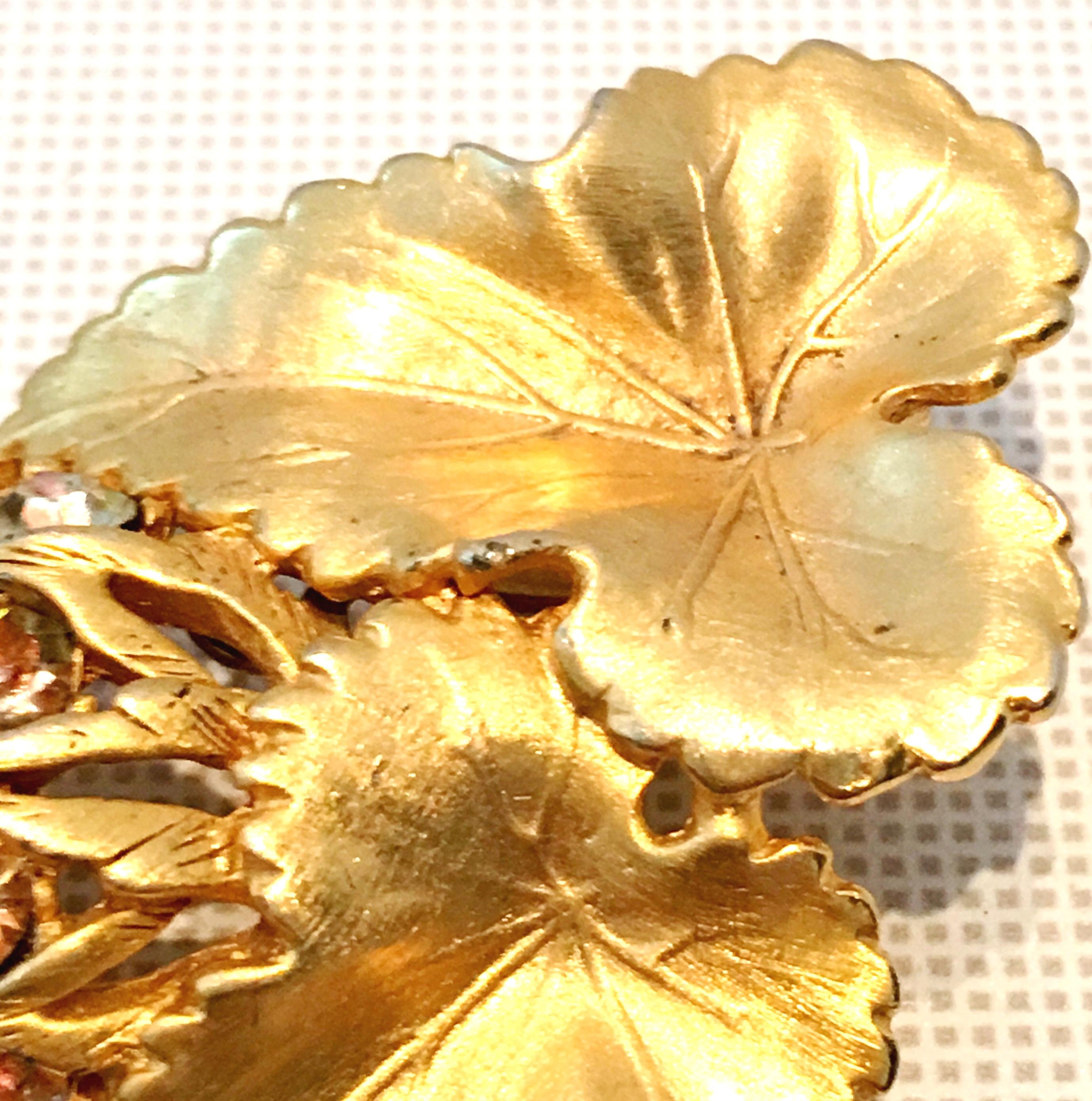 Women's or Men's 50'S Elsa Schiaparelli Gold & Swarovski Crystal 