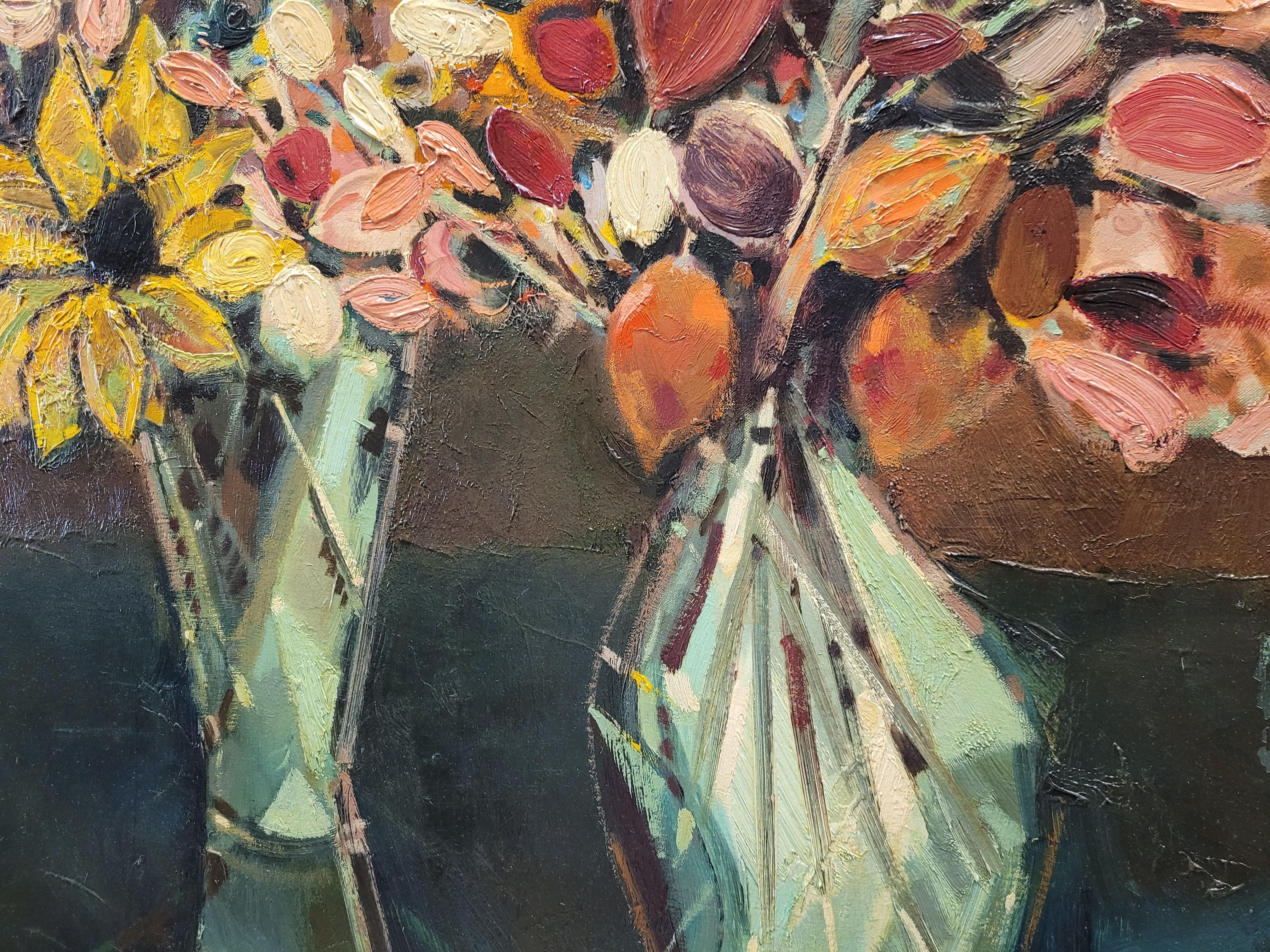 50er Jahre Eugene Biel-Bienne Stillleben mit Blumen, österreichische Malerei im Angebot 4
