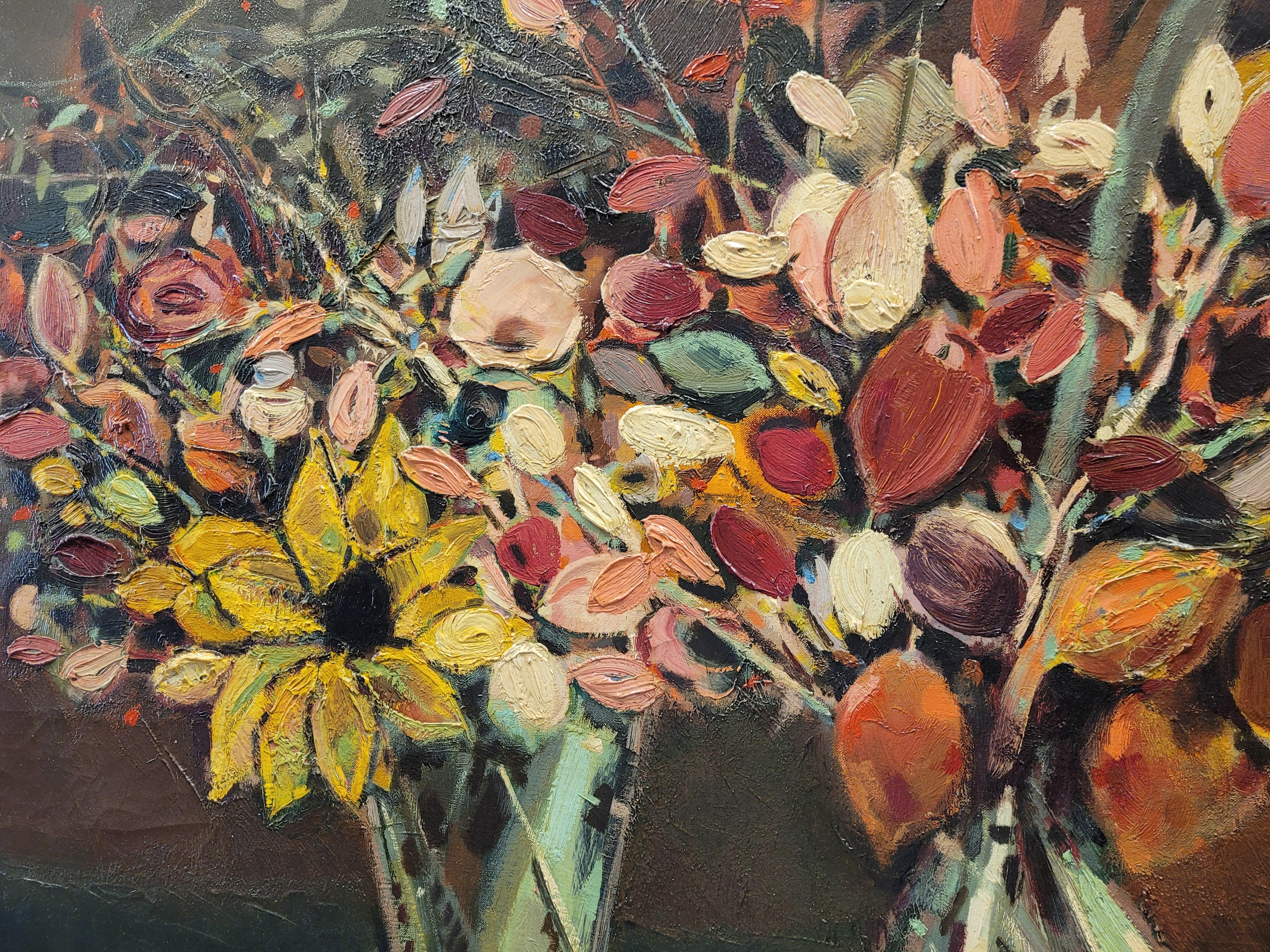 50s Eugene Biel-Bienne Still Life with Flowers Painting Austrian For Sale 4