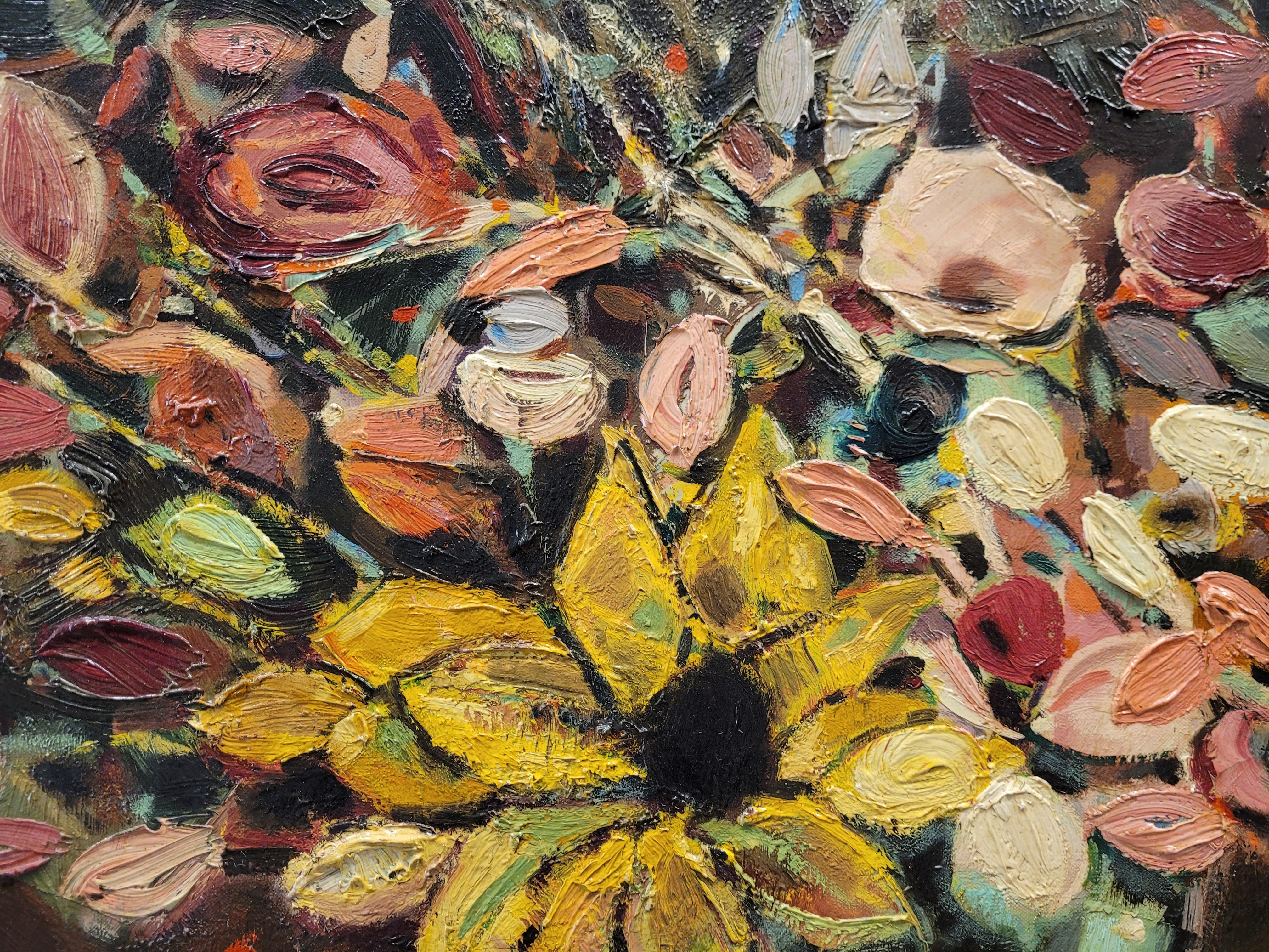 50er Jahre Eugene Biel-Bienne Stillleben mit Blumen, österreichische Malerei (Österreichisch) im Angebot
