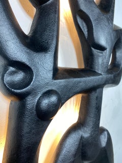 50s Frederick Weinberg "Swing Time" Abstract Nude Dancers Lighted Wall Sculpture