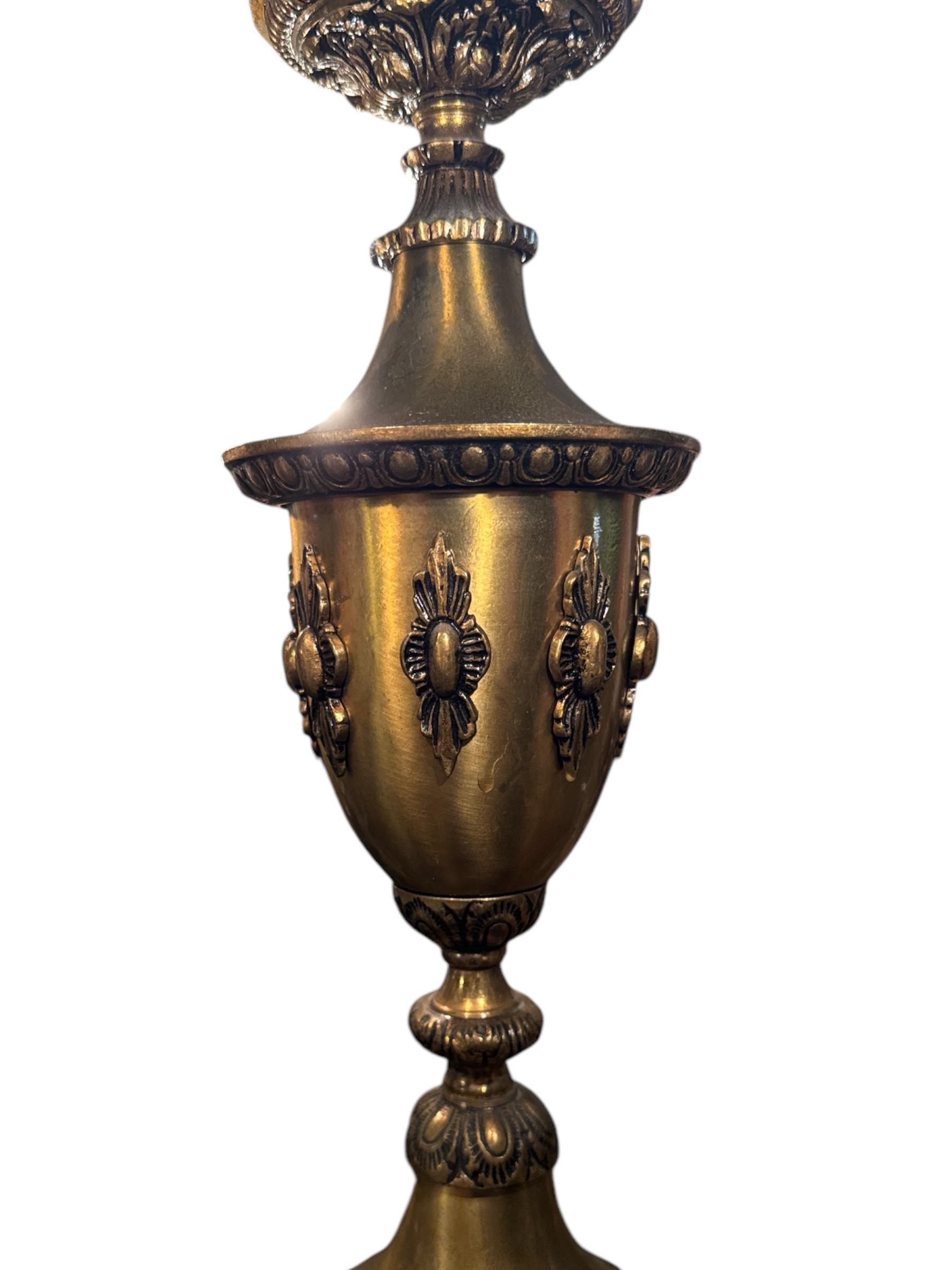 50s French 16 Light Brass Crystal Cut Chandelier For Sale 2