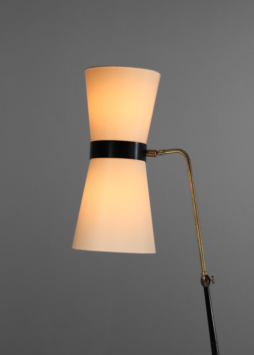 50er Jahre französische Stehlampe mit Diabolo-Schirm (Moderne der Mitte des Jahrhunderts) im Angebot