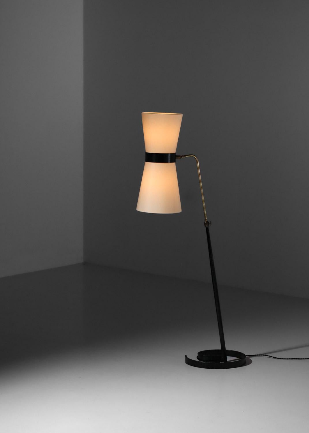 50er Jahre französische Stehlampe mit Diabolo-Schirm (Französisch) im Angebot