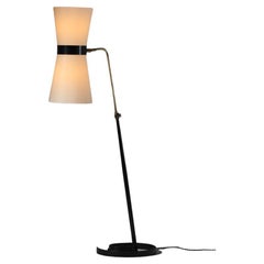 50er Jahre französische Stehlampe mit Diabolo-Schirm