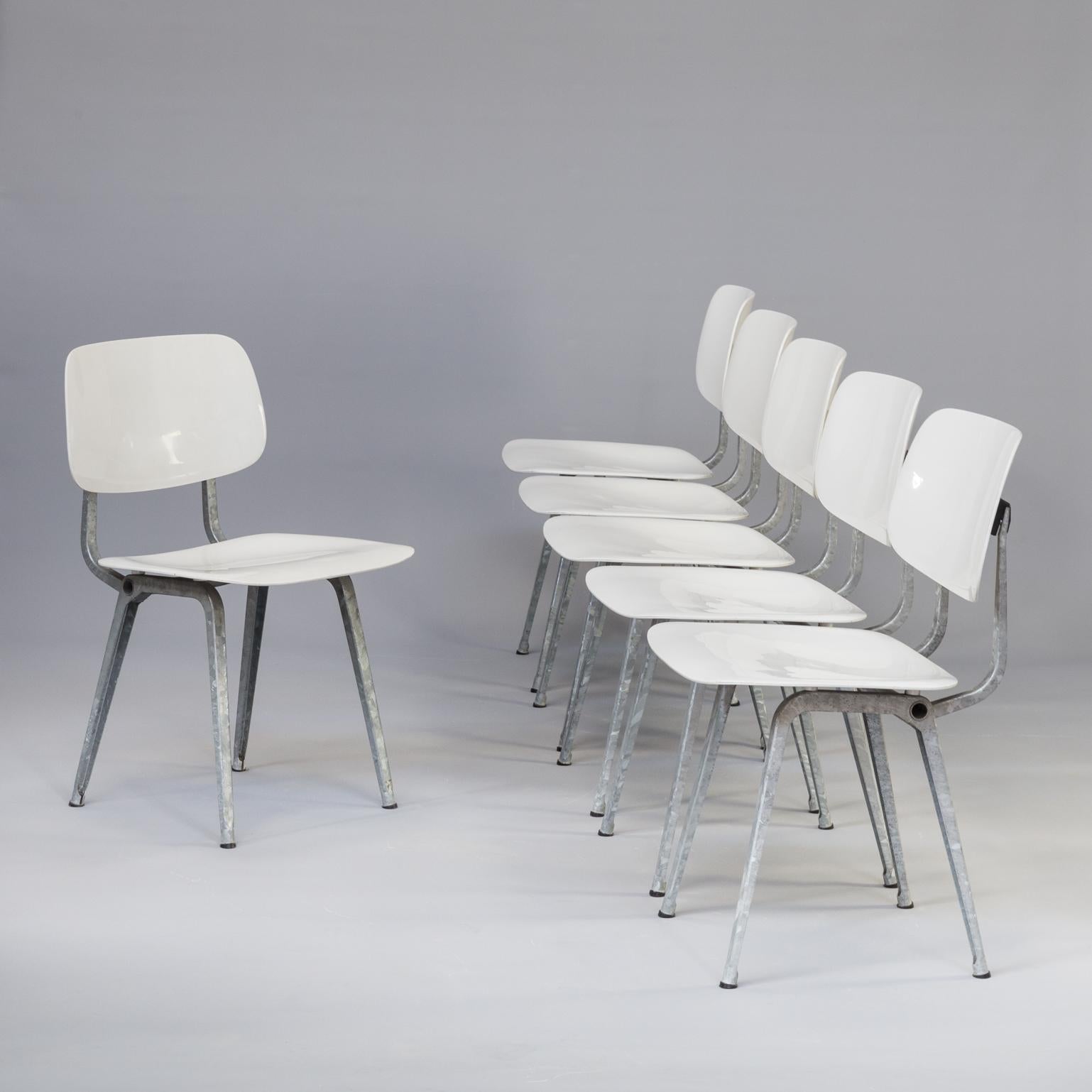 Galvanized 1950s Friso Kramer ‘Revolt’ Chair for Ahrend Set of 6