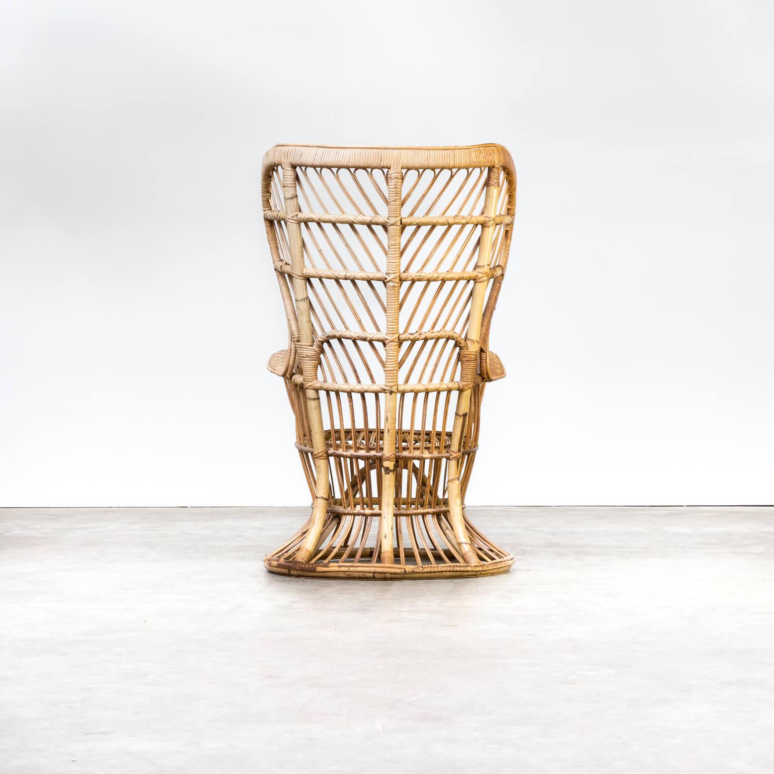 Lio Carminati ‘Biancamano’ Wicker Chair for Pierantonio Bonacina In Good Condition For Sale In Amstelveen, Noord