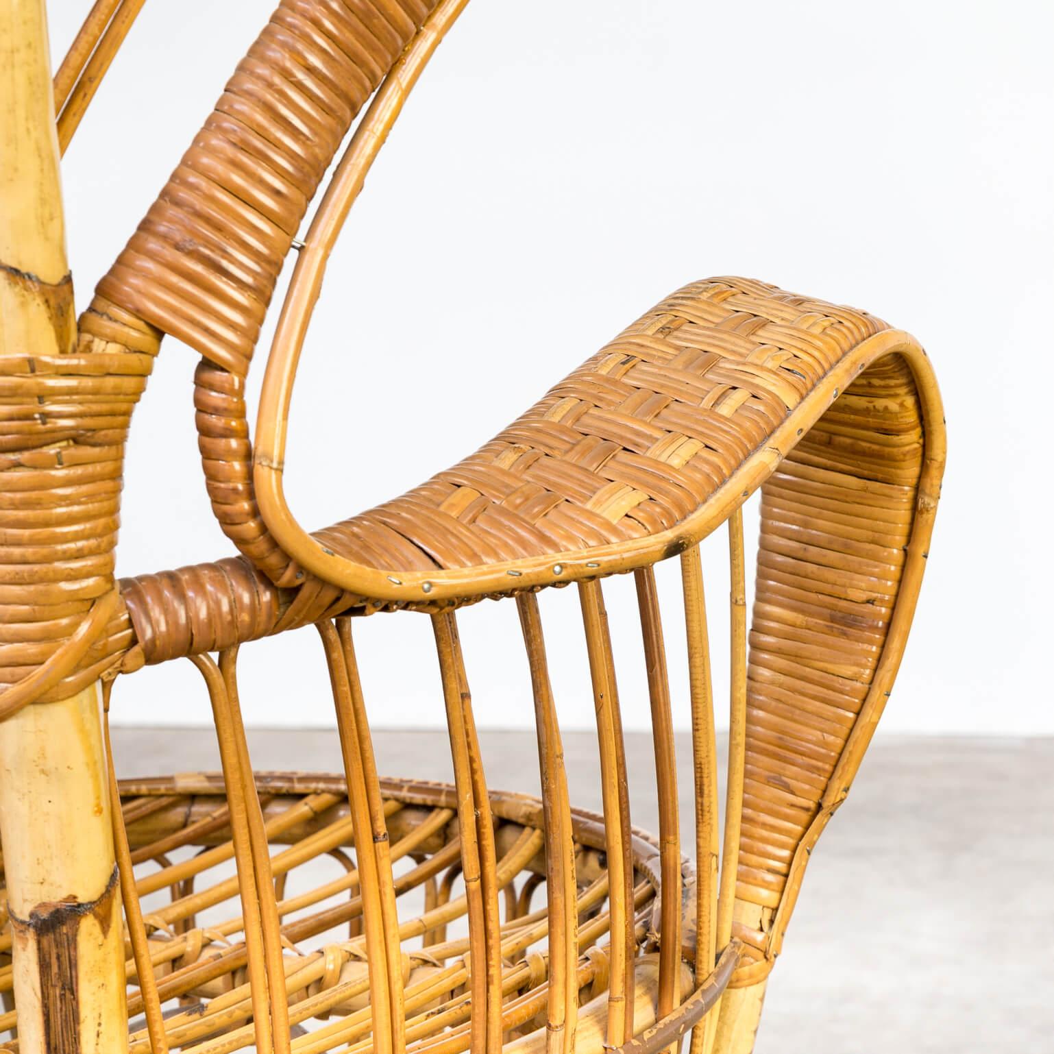 Rattan Lio Carminati ‘Biancamano’ Wicker Chair for Pierantonio Bonacina For Sale