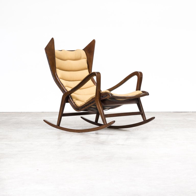 1950s Gio Ponti, attributed, Model 572 Rocking Chair for Cassina For Sale  at 1stDibs