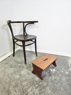 50er Jahre Handgefertigter Fußschemel aus Holz