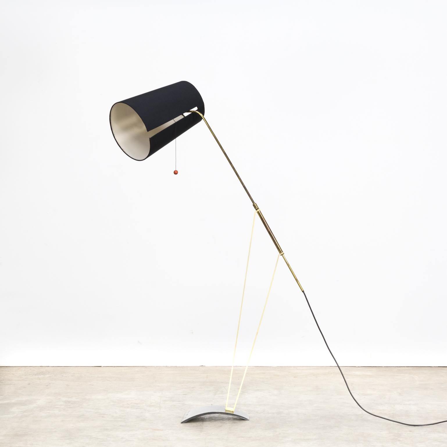 1950s Hans Bergström Floor Lamp with Adjustable Fabric Shade for Ateljé Lyktan For Sale 11