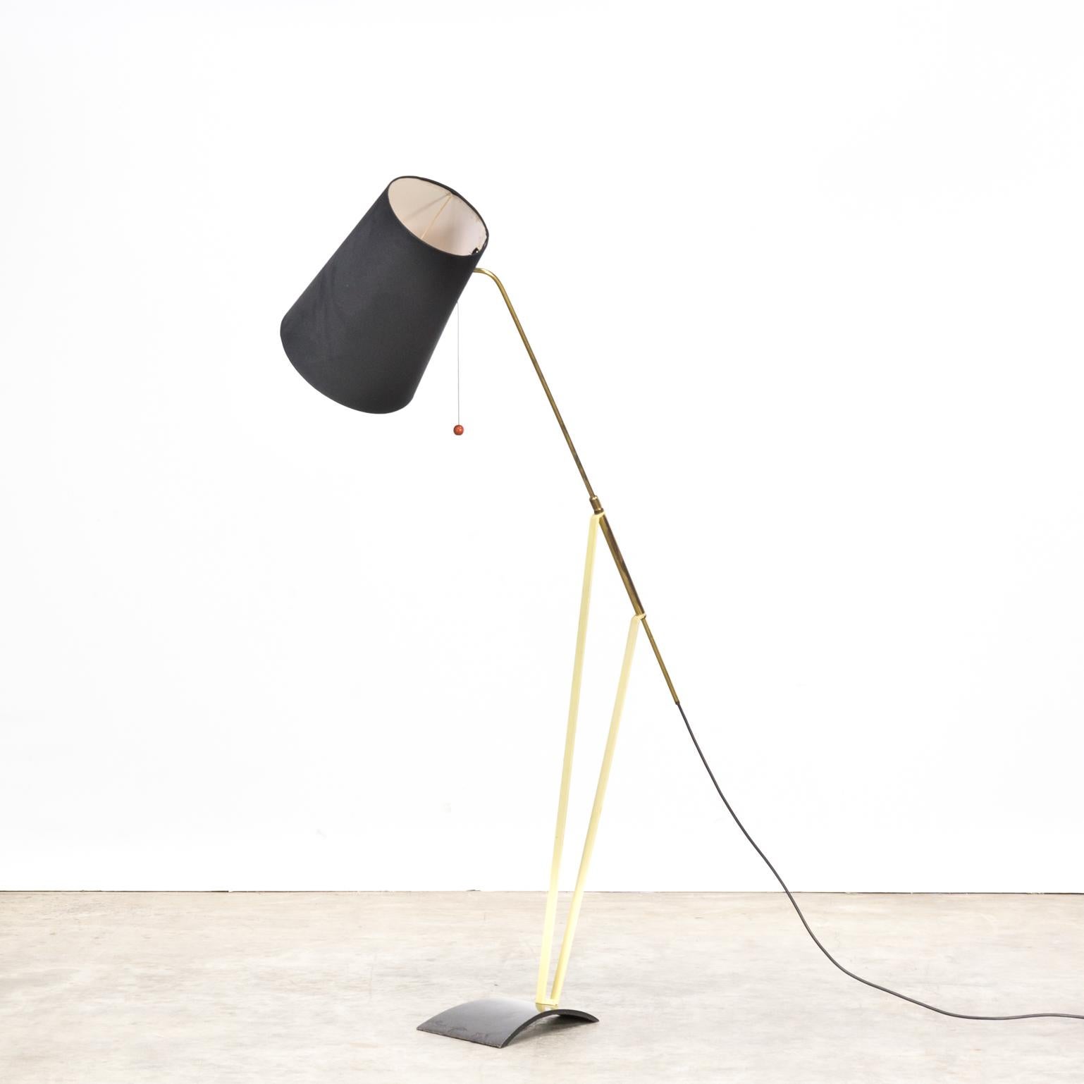 1950s Hans Bergström Floor Lamp with Adjustable Fabric Shade for Ateljé Lyktan For Sale 13