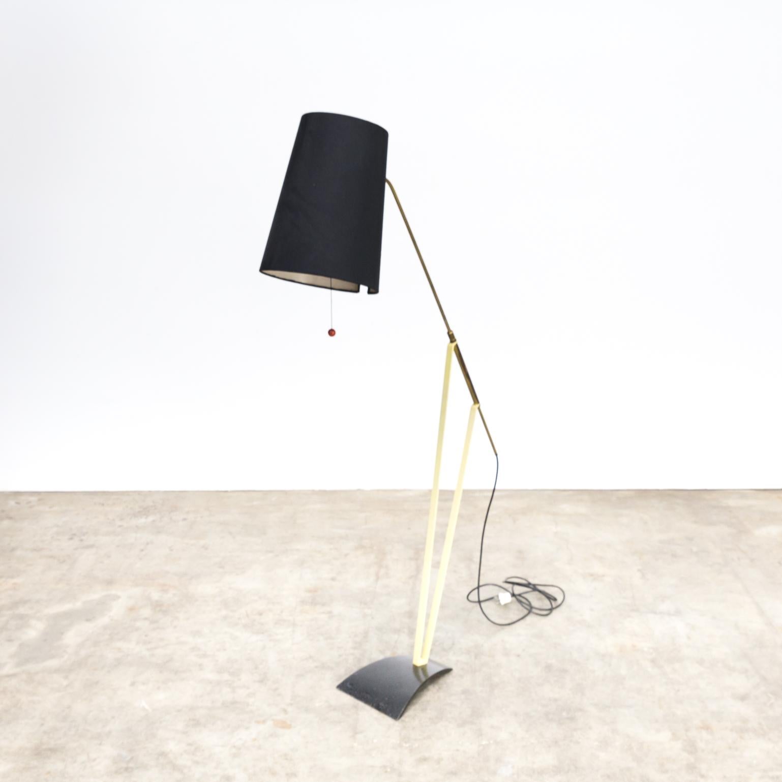 1950s Hans Bergström Floor Lamp with Adjustable Fabric Shade for Ateljé Lyktan For Sale 3