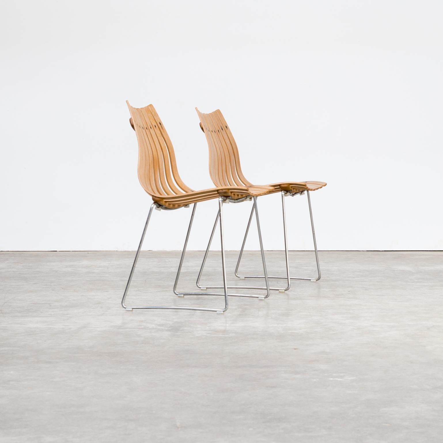 1950s Hans Brattrud ‘Scandia’ Chair for Hove Möbler Set/2 In Good Condition For Sale In Amstelveen, Noord