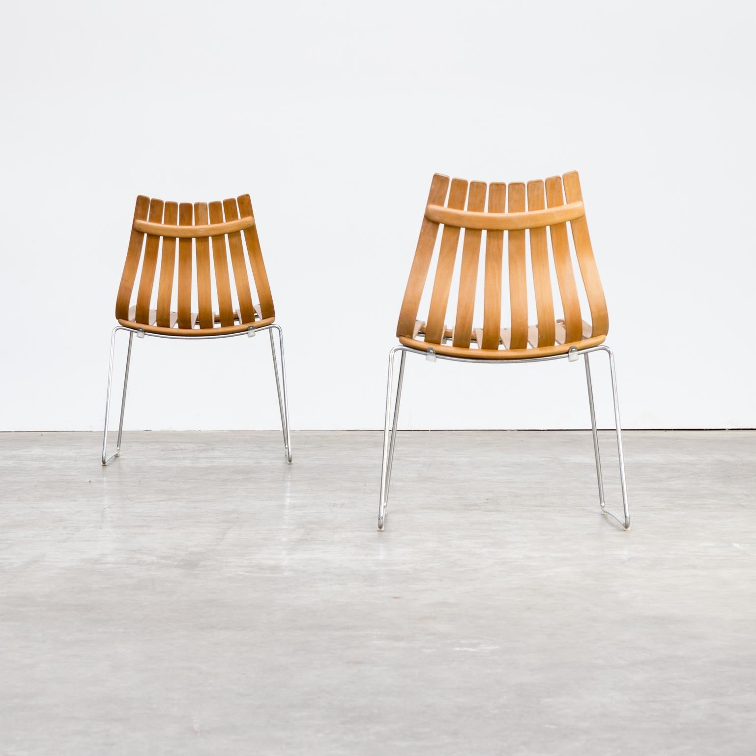 Metal 1950s Hans Brattrud ‘Scandia’ Chair for Hove Möbler Set/2 For Sale