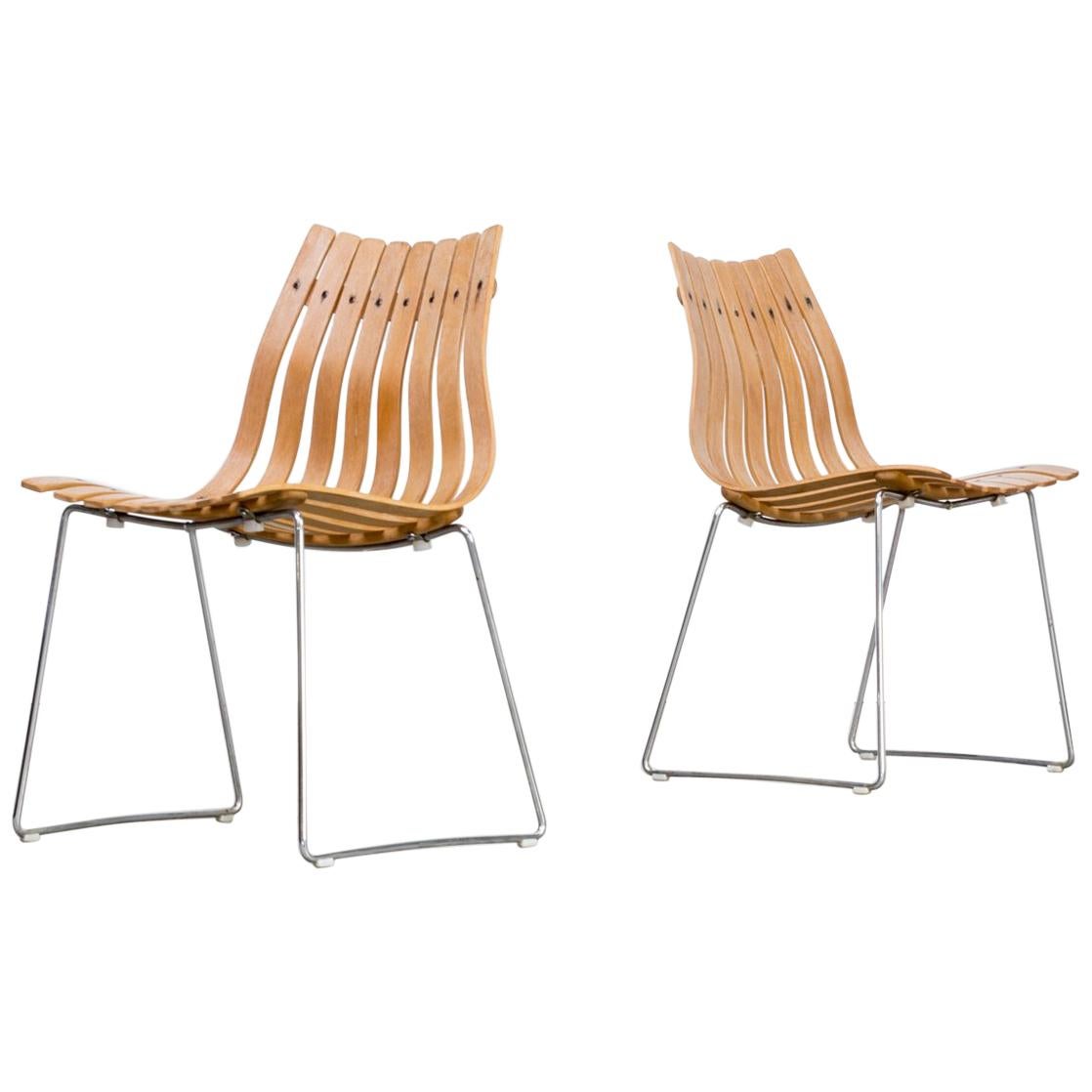 1950s Hans Brattrud ‘Scandia’ Chair for Hove Möbler Set/2 For Sale
