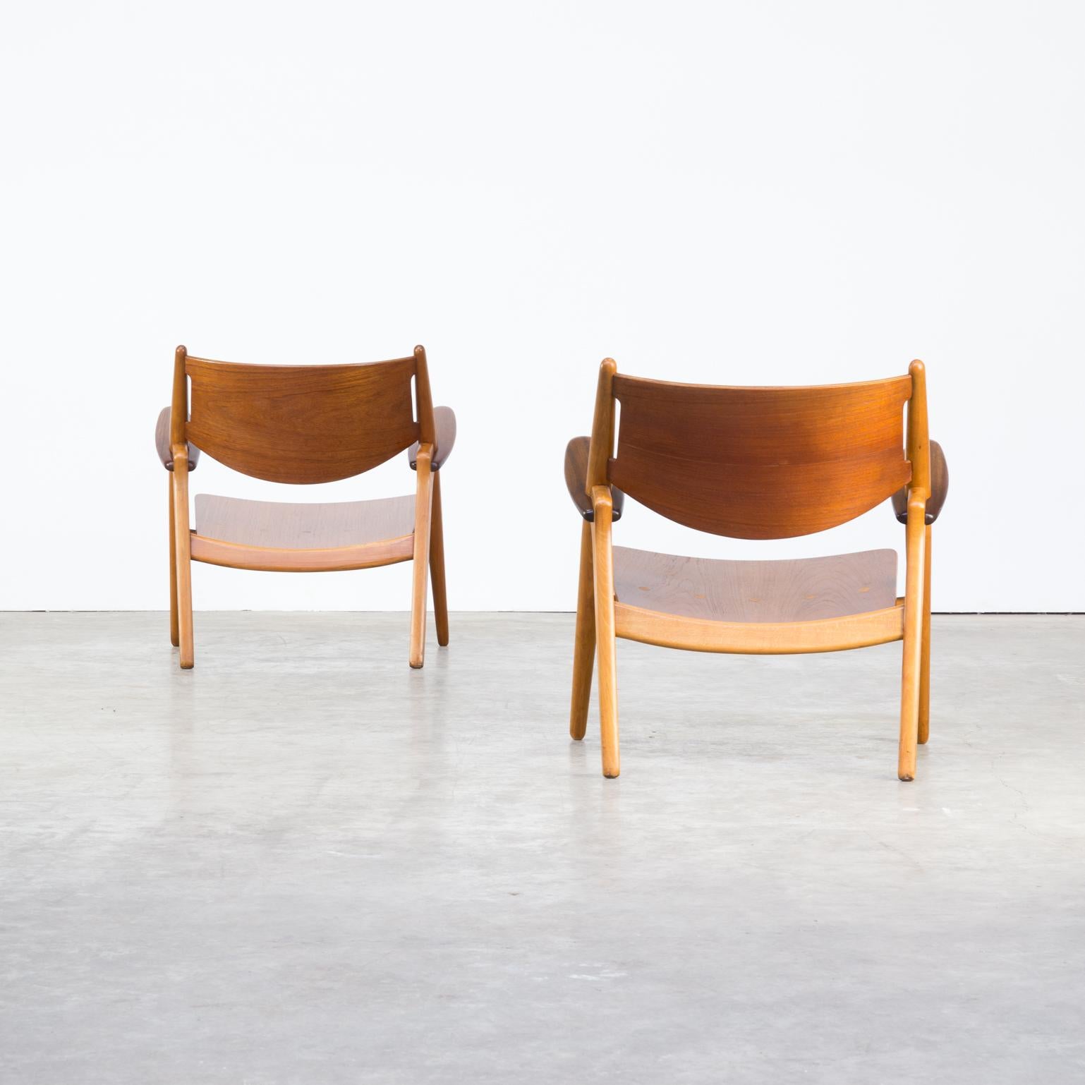 Mid-20th Century 1950s Hans Wegner ‘Ch28t’ Fauteuil for Carl Hansen & Søn Set of Two For Sale