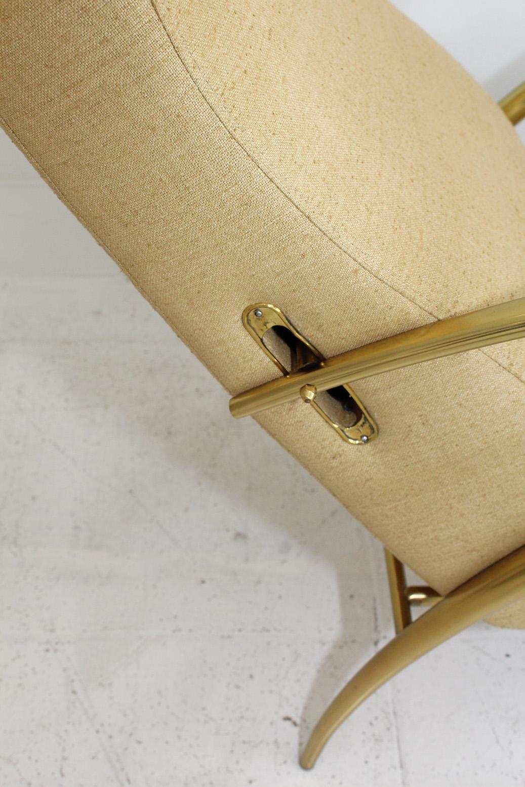 1957 Italian Adjustable Polished Brass Reclining Chair by Alberto Gambetta 2