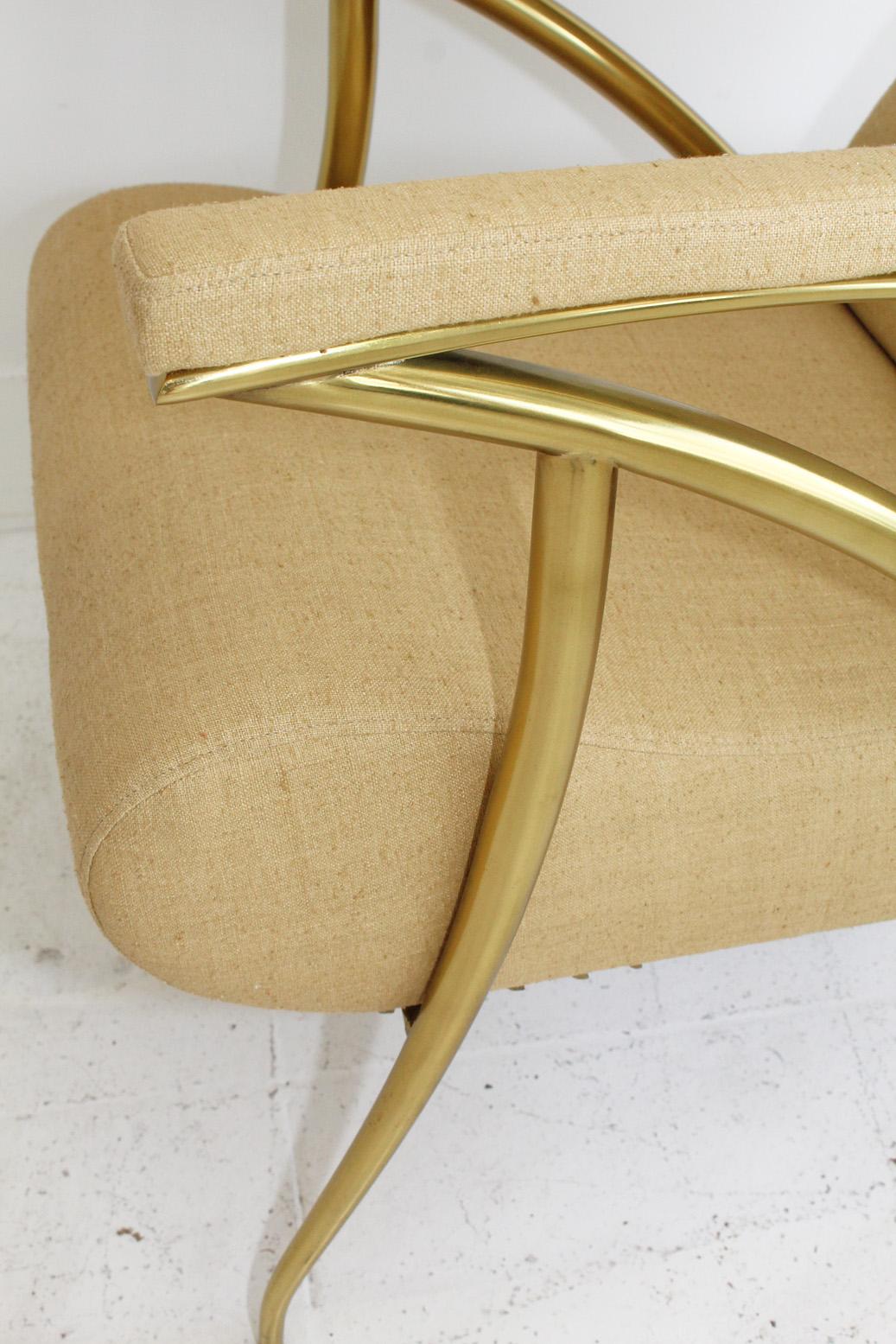 1957 Italian Adjustable Polished Brass Reclining Chair by Alberto Gambetta 3