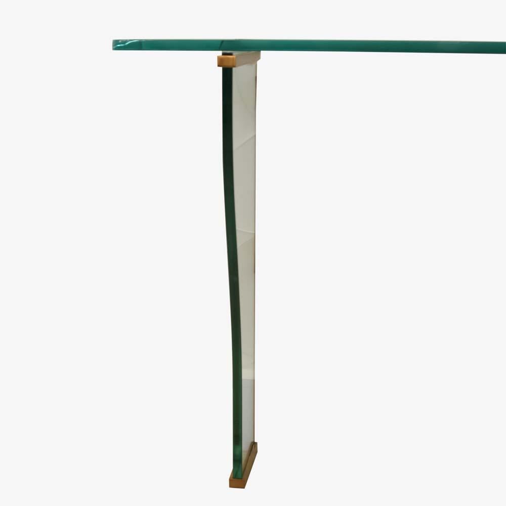 1950s Italian Wall Mount Console Table in Glass Design Fontana Arte Attributed In Good Condition In London, GB