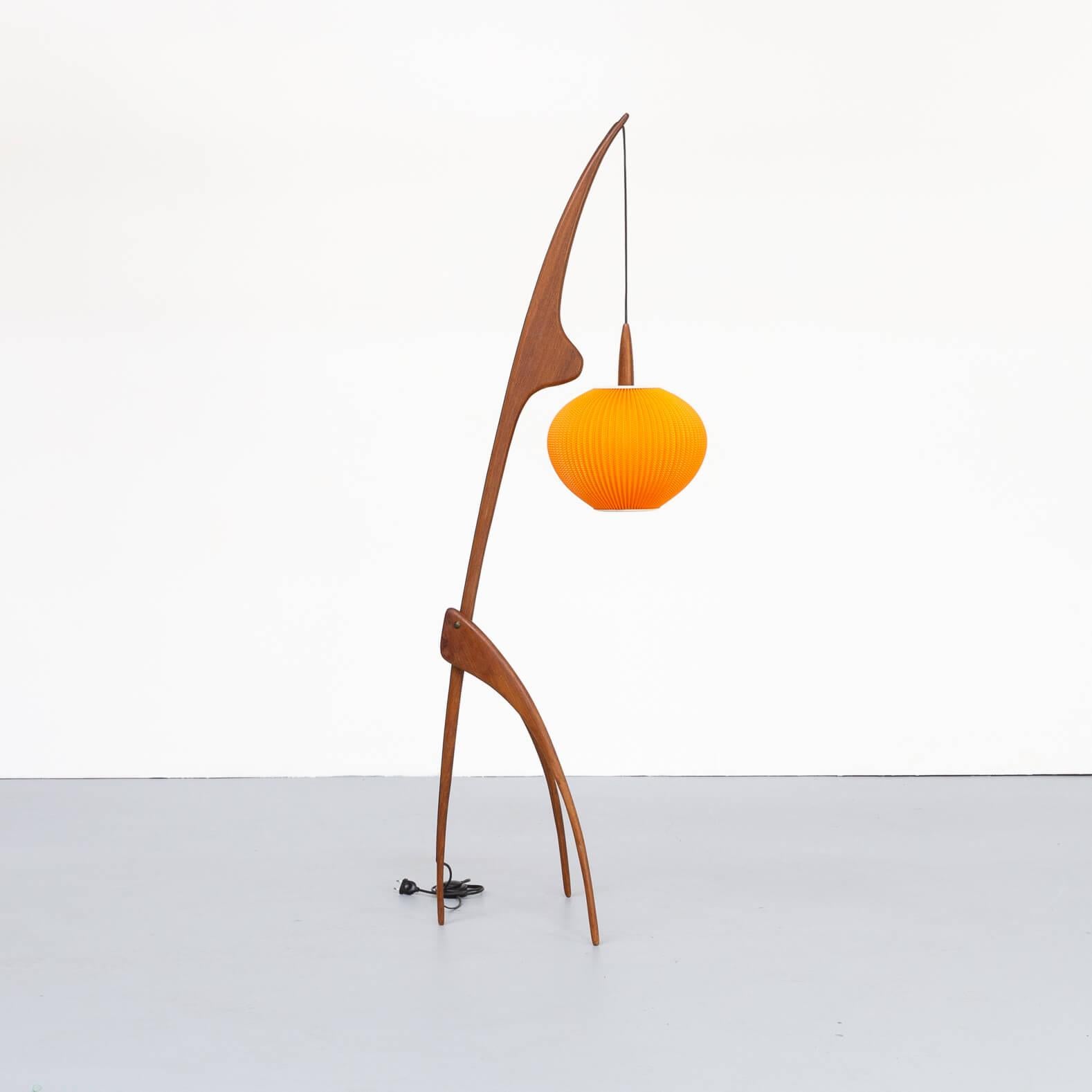 Mid-Century Modern 1950s Jean Rispal Floorlamp “Praying Mantis” for Rispal France For Sale